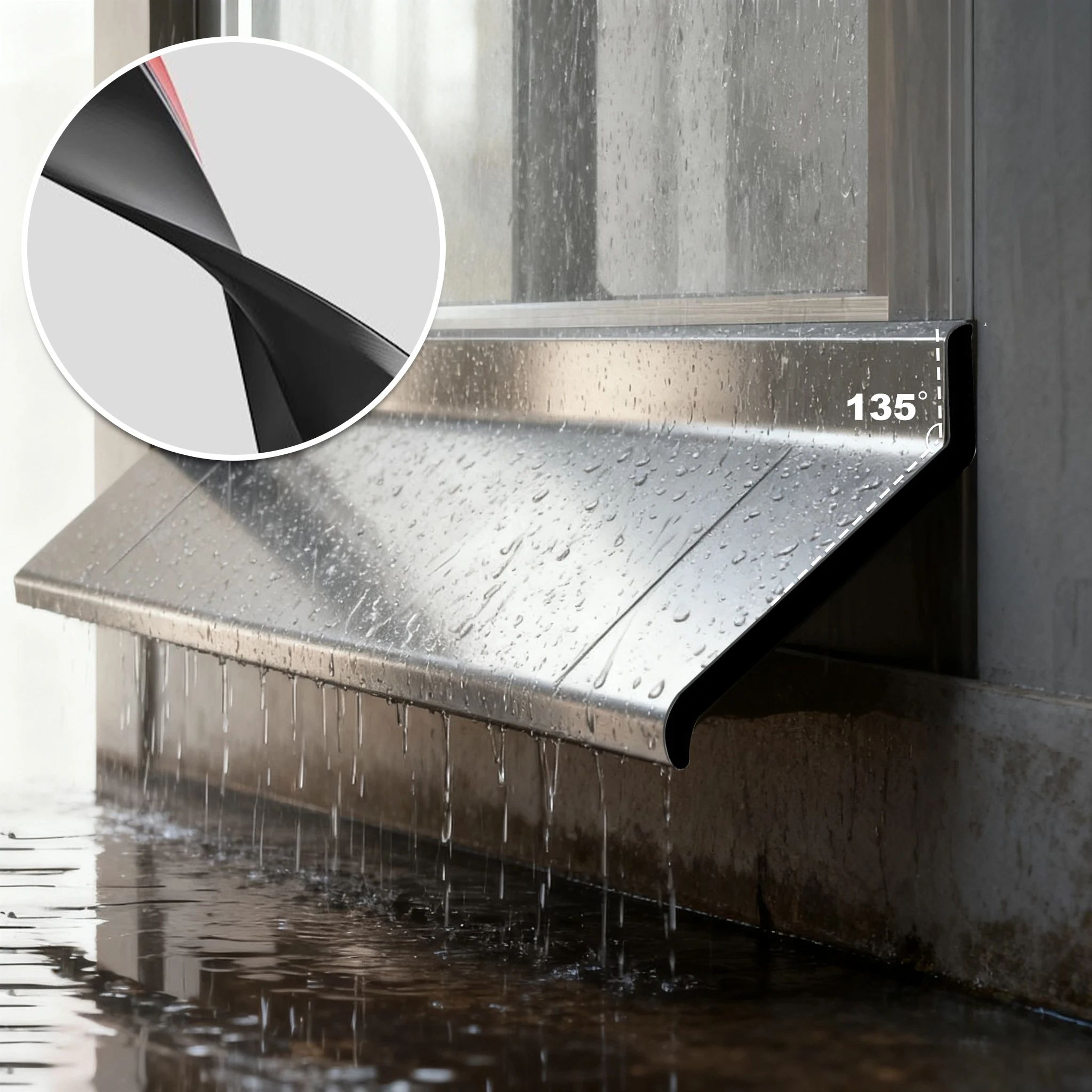 Aluminum Alloy Window Rain Water Deflector Bar 5