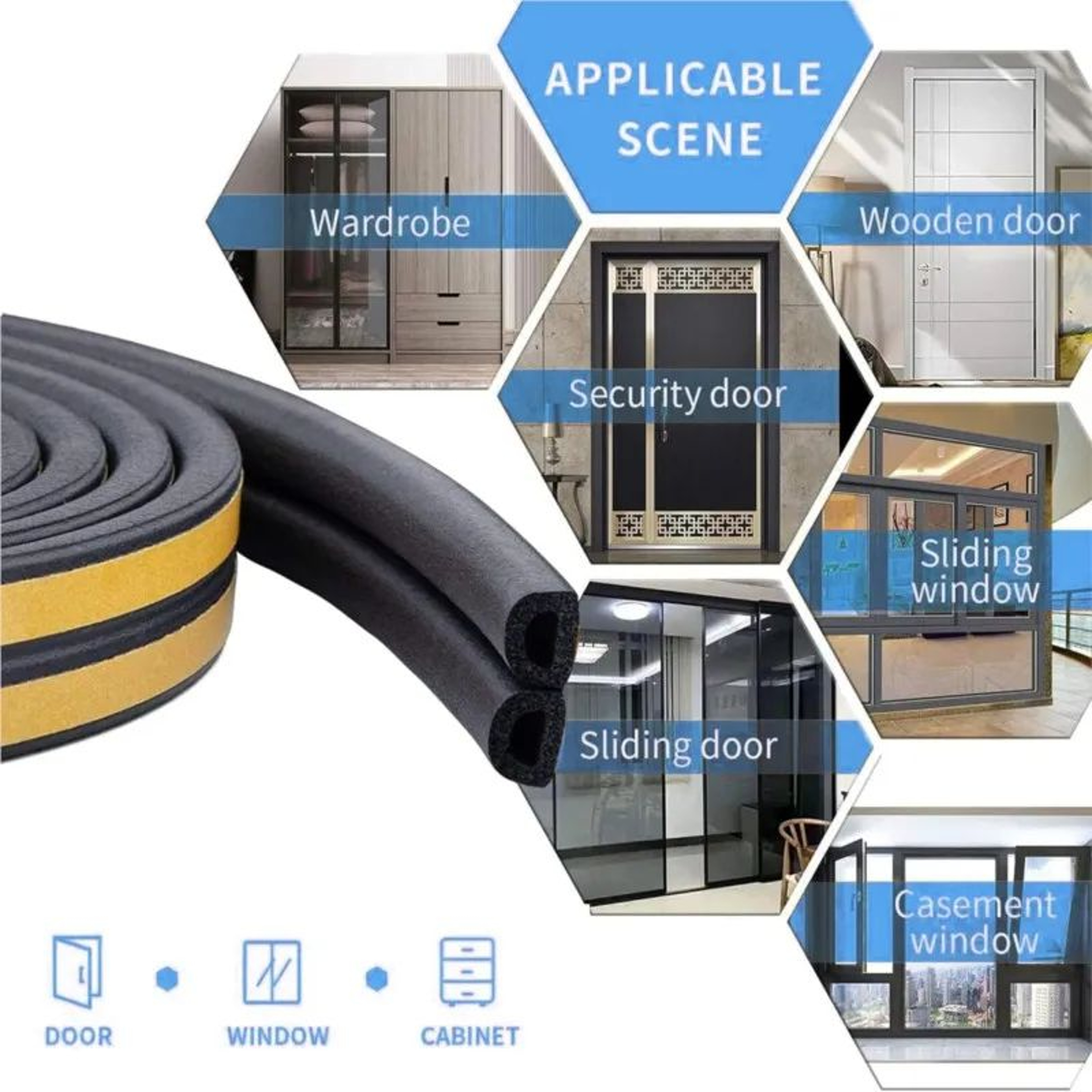 10m Self Adhesive Door And Window Seal Strip 5