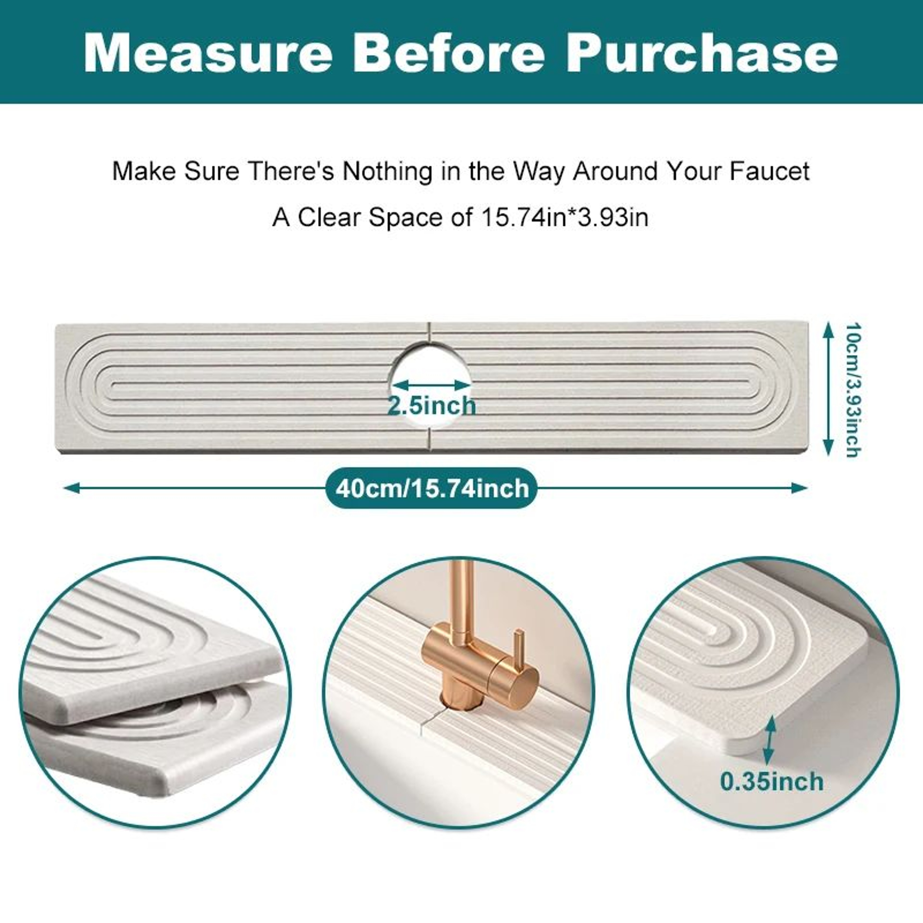 Fast Drying Diatomite Faucet Sink Splash Guard 1