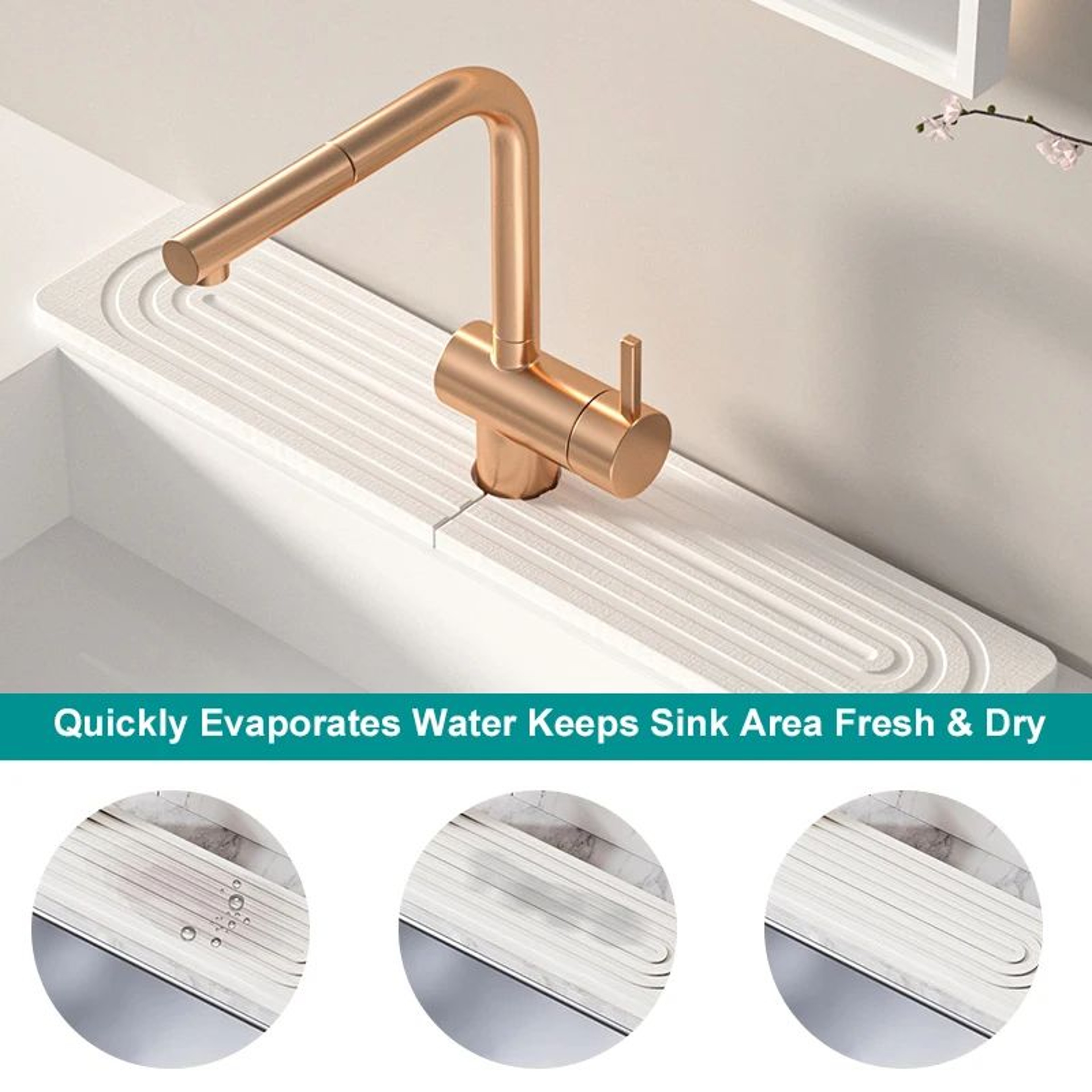 Fast Drying Diatomite Faucet Sink Splash Guard 2