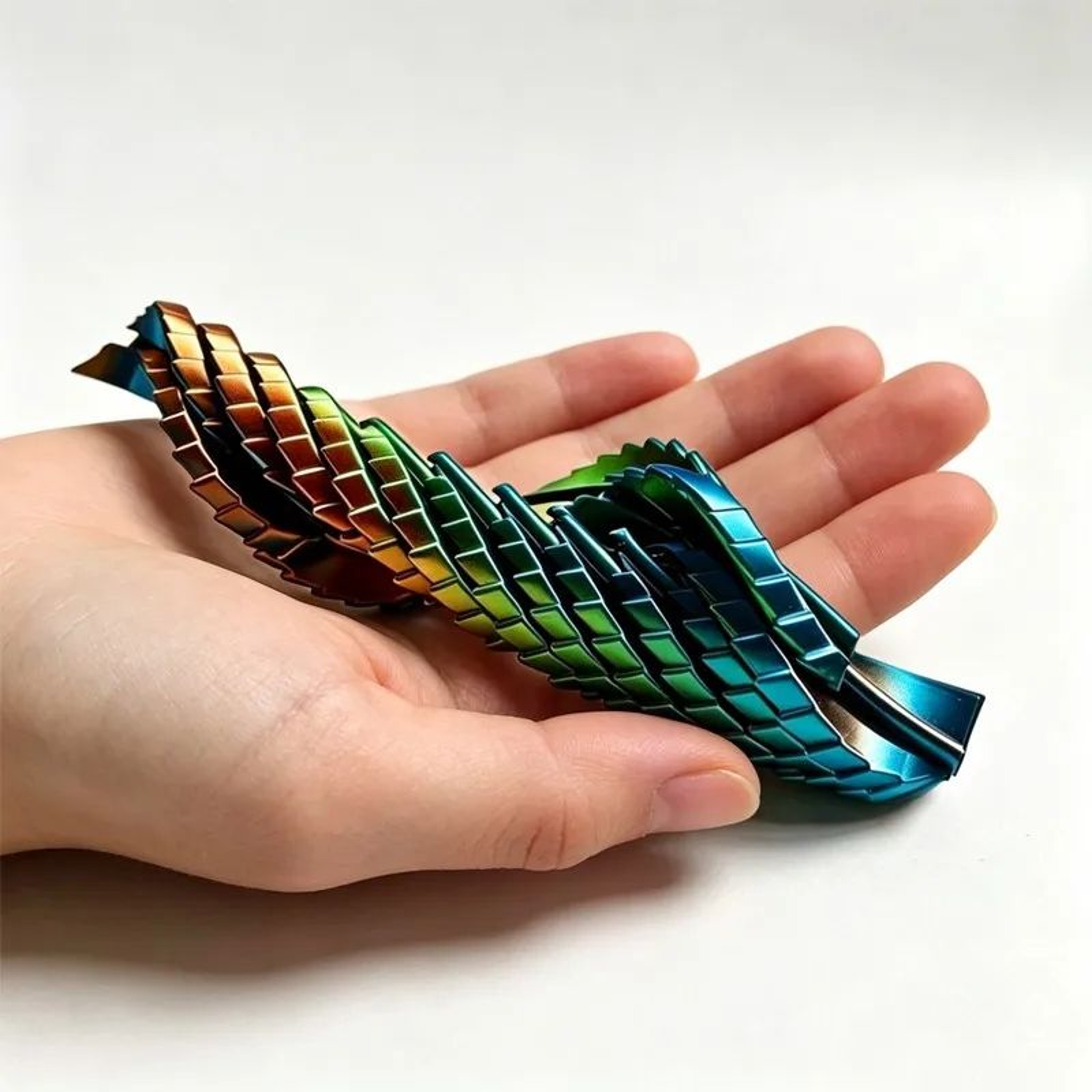 3D Printed Articulated Snake Egg Fidget Toy 4