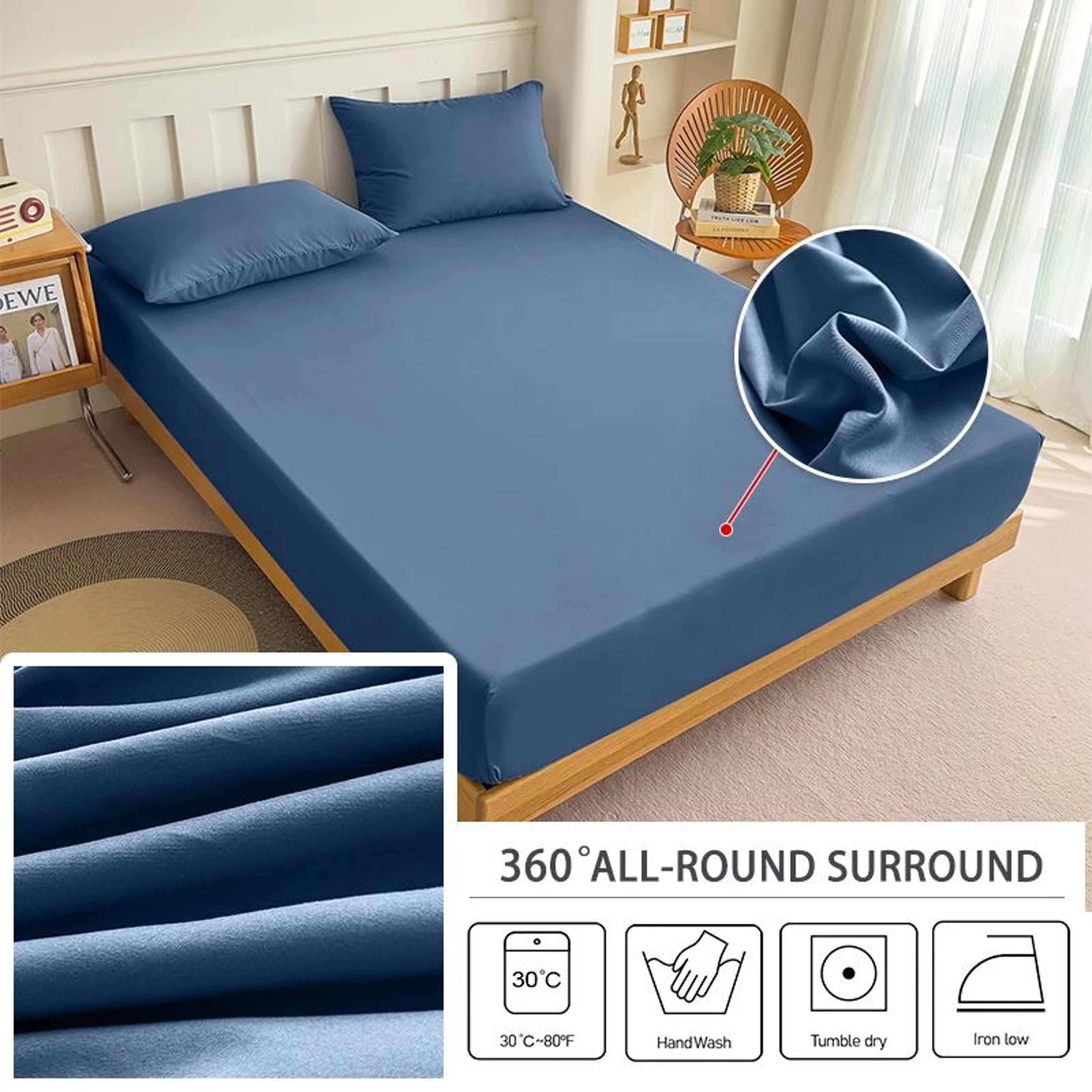 Solid Color Elastic Fitted Mattress Protector 3