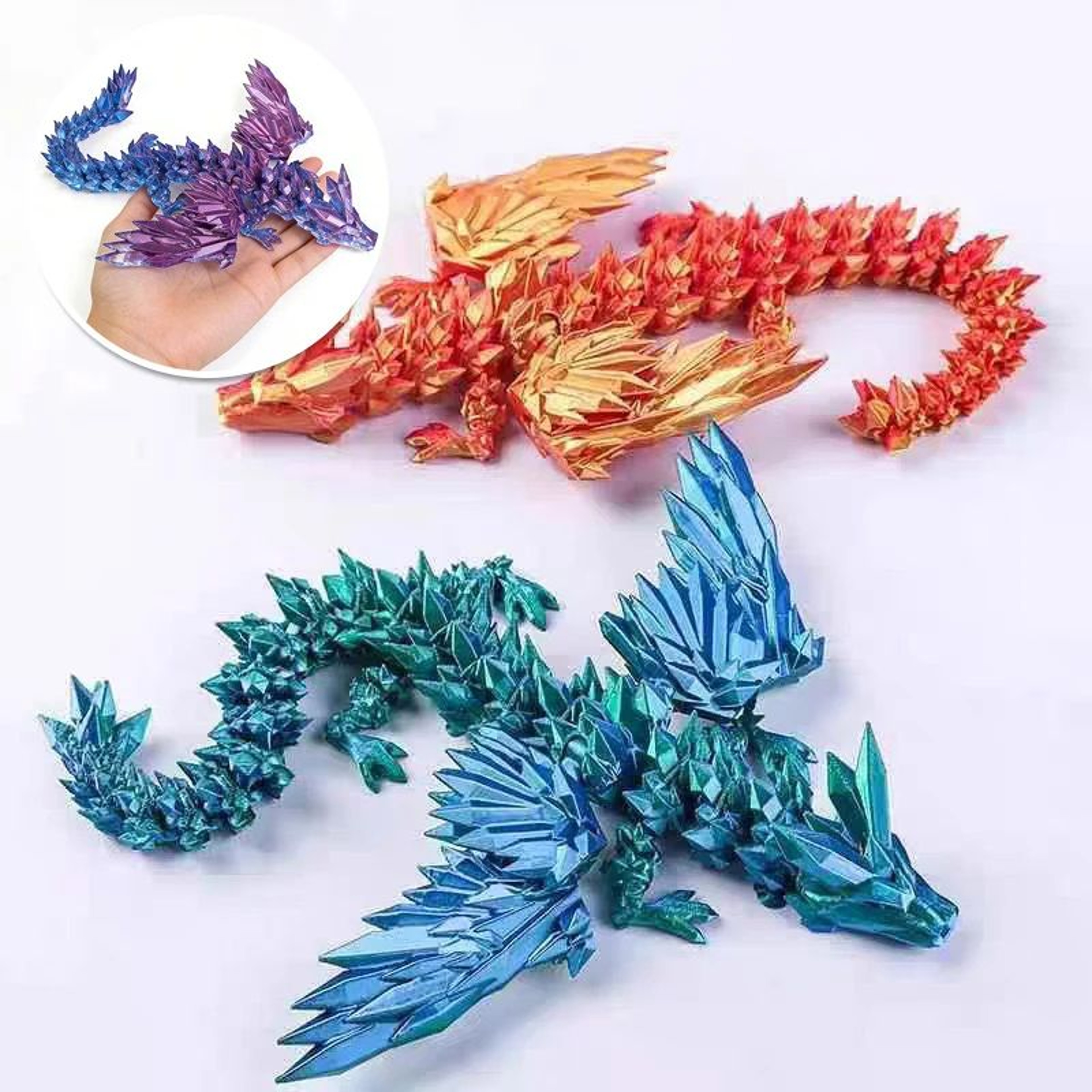 3D Printed Articulated Dinosaur Skeleton Figurine 4