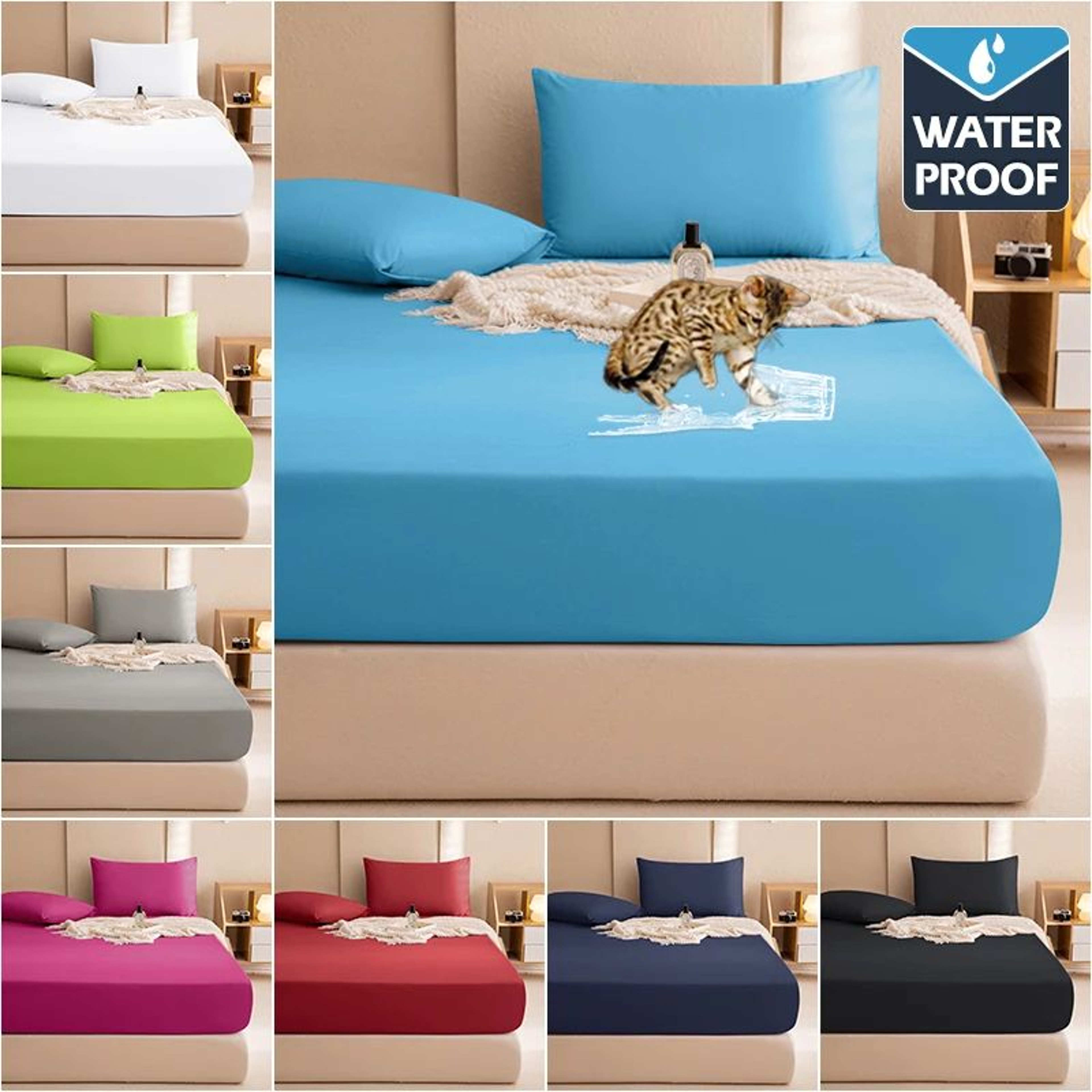 Waterproof Breathable Elastic Fitted Mattress Protector 0