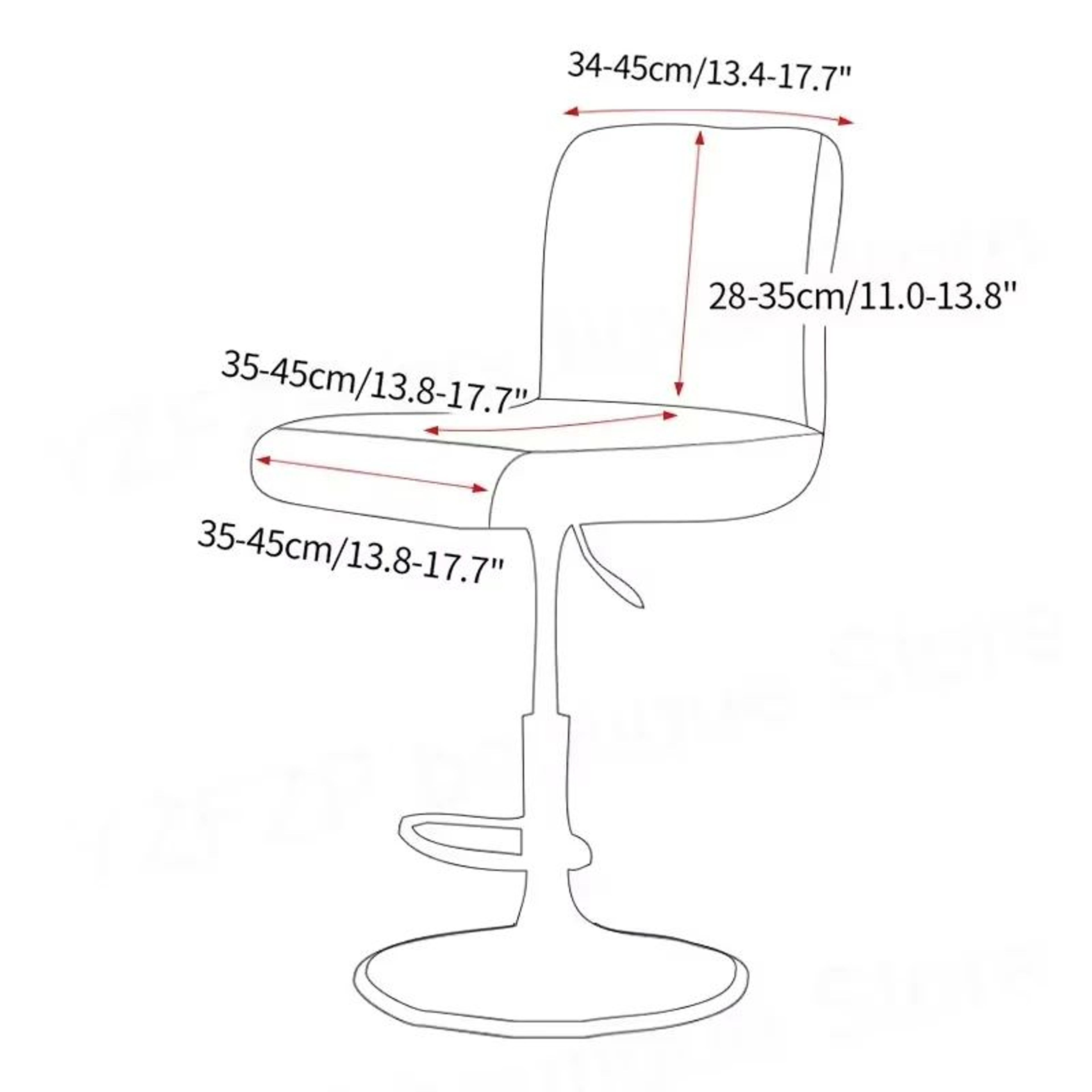 Stretch Jacquard Short Back Bar Stool Chair Cover 1