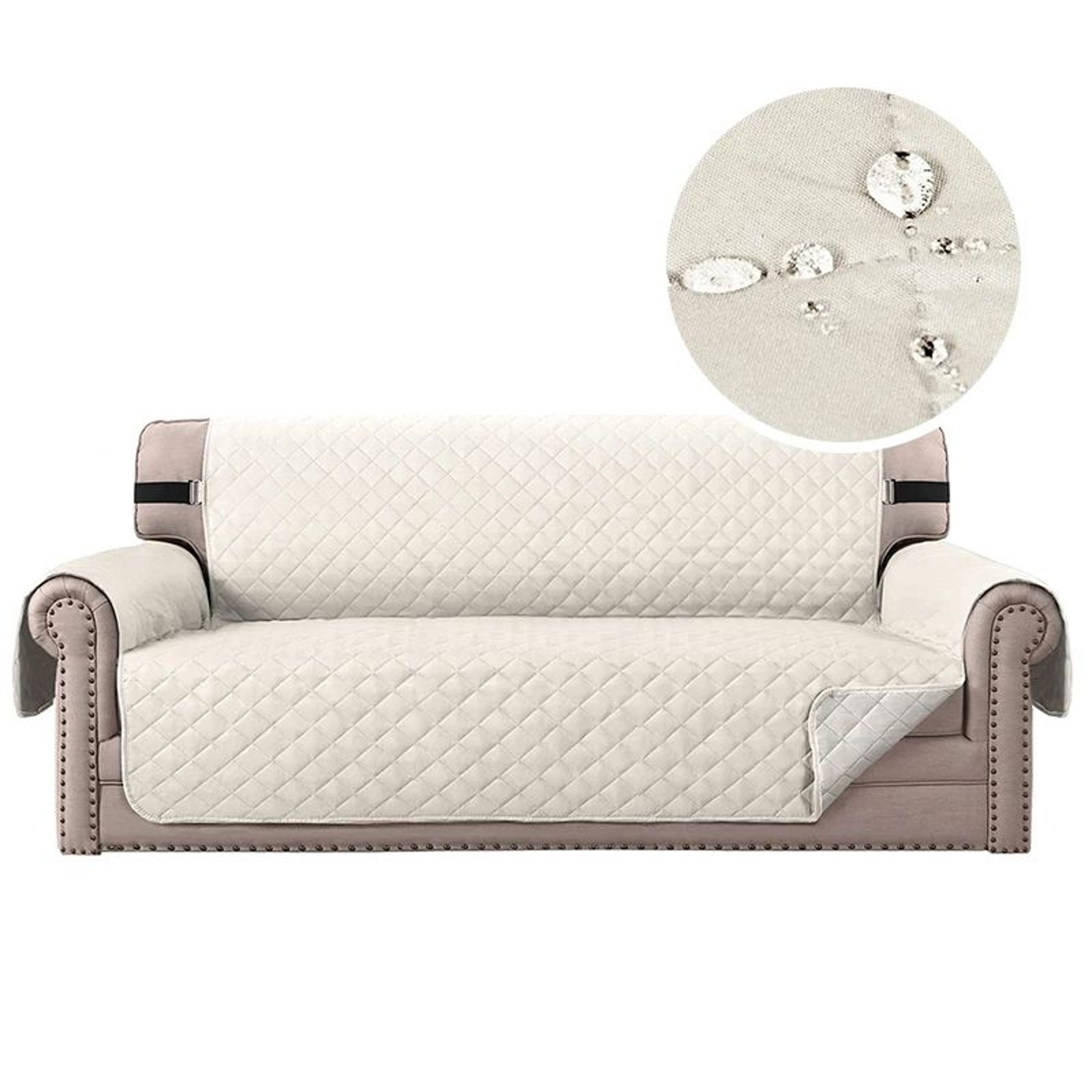 Waterproof Quilted Plaid Non Slip Sofa Cover 15