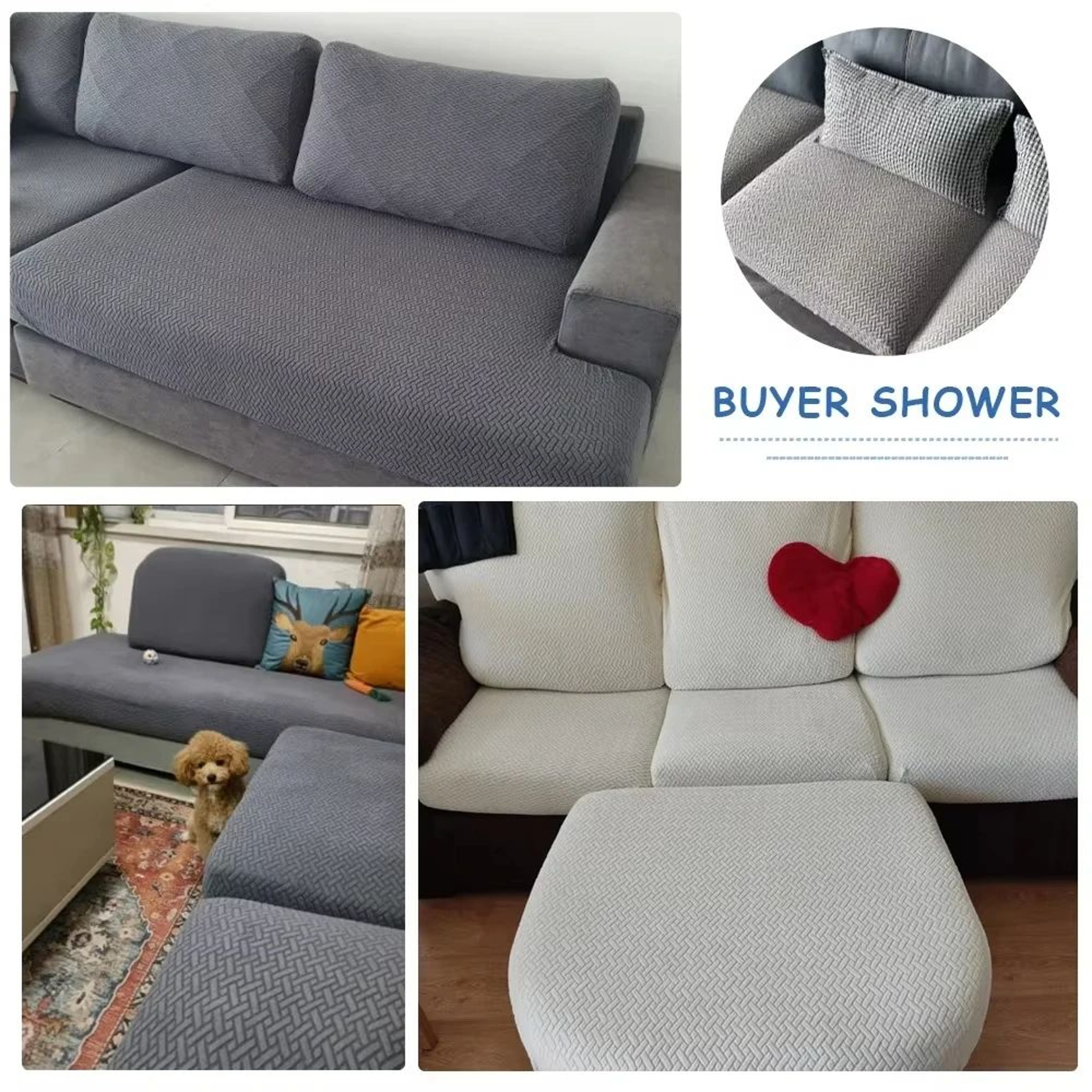 Thick Jacquard Stretch Sofa Seat Cushion Cover 4