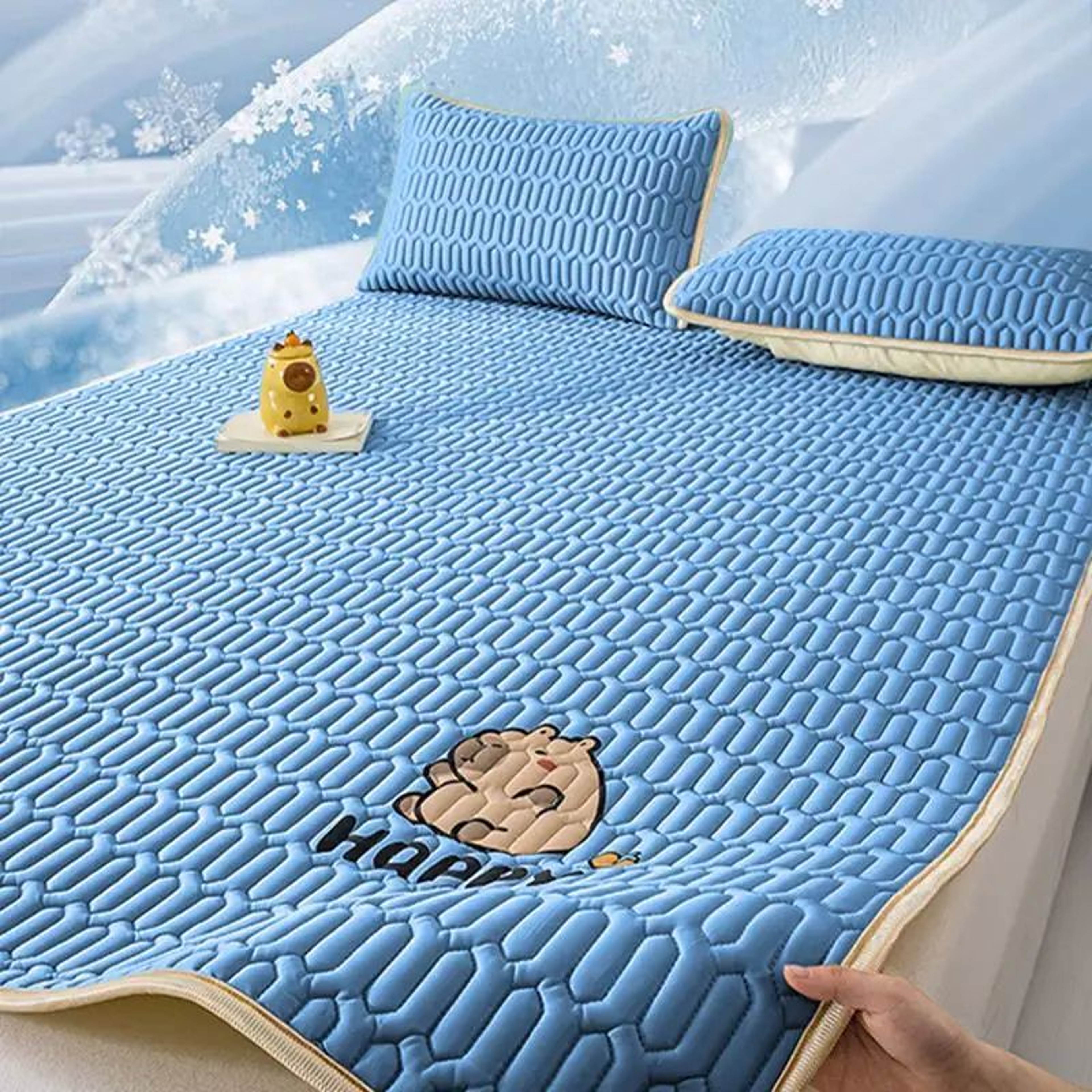 Summer Cooling Ice Fabric Jacquard Sleeping Mat 0