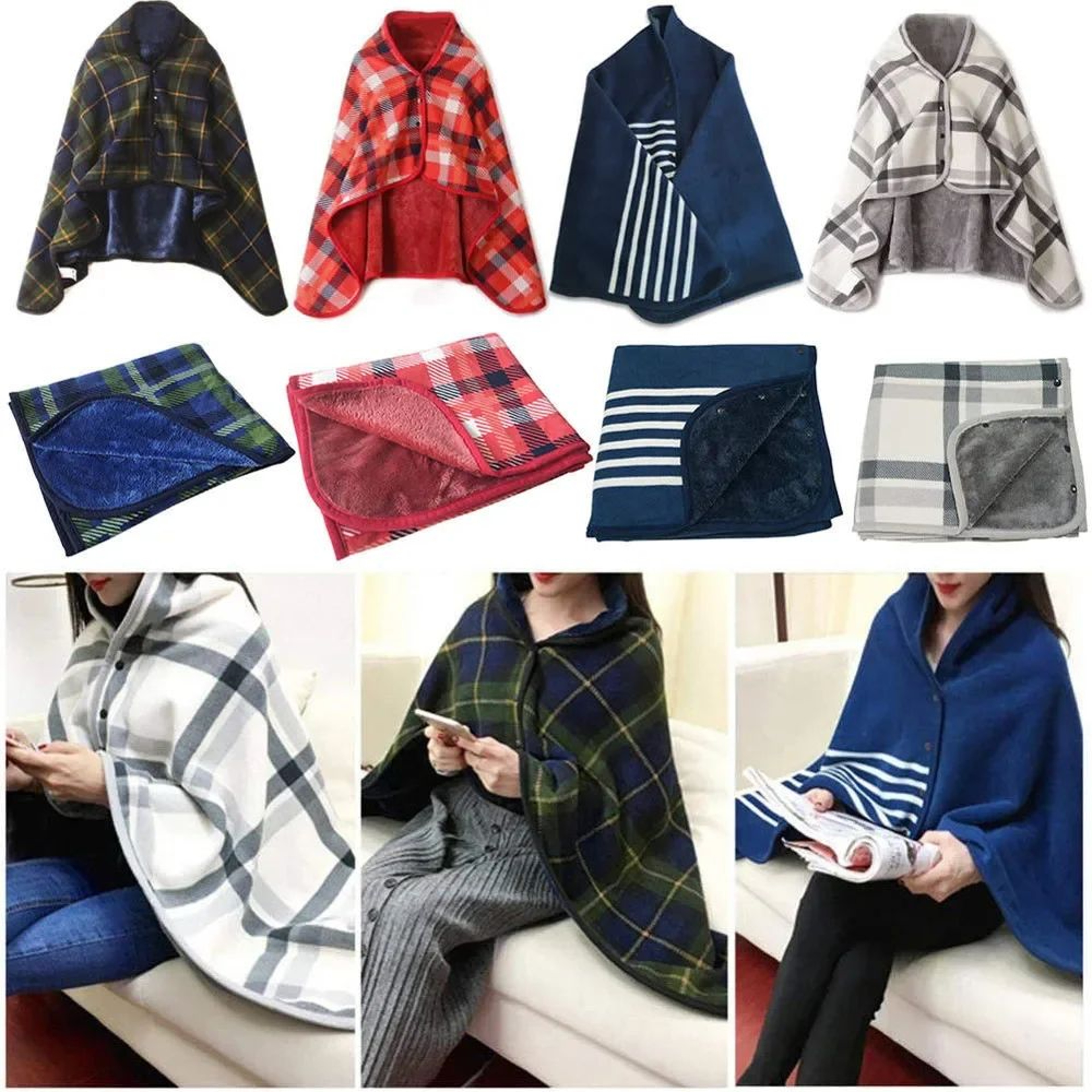Elegant Tartan Plaid Winter Blanket Scarf 2