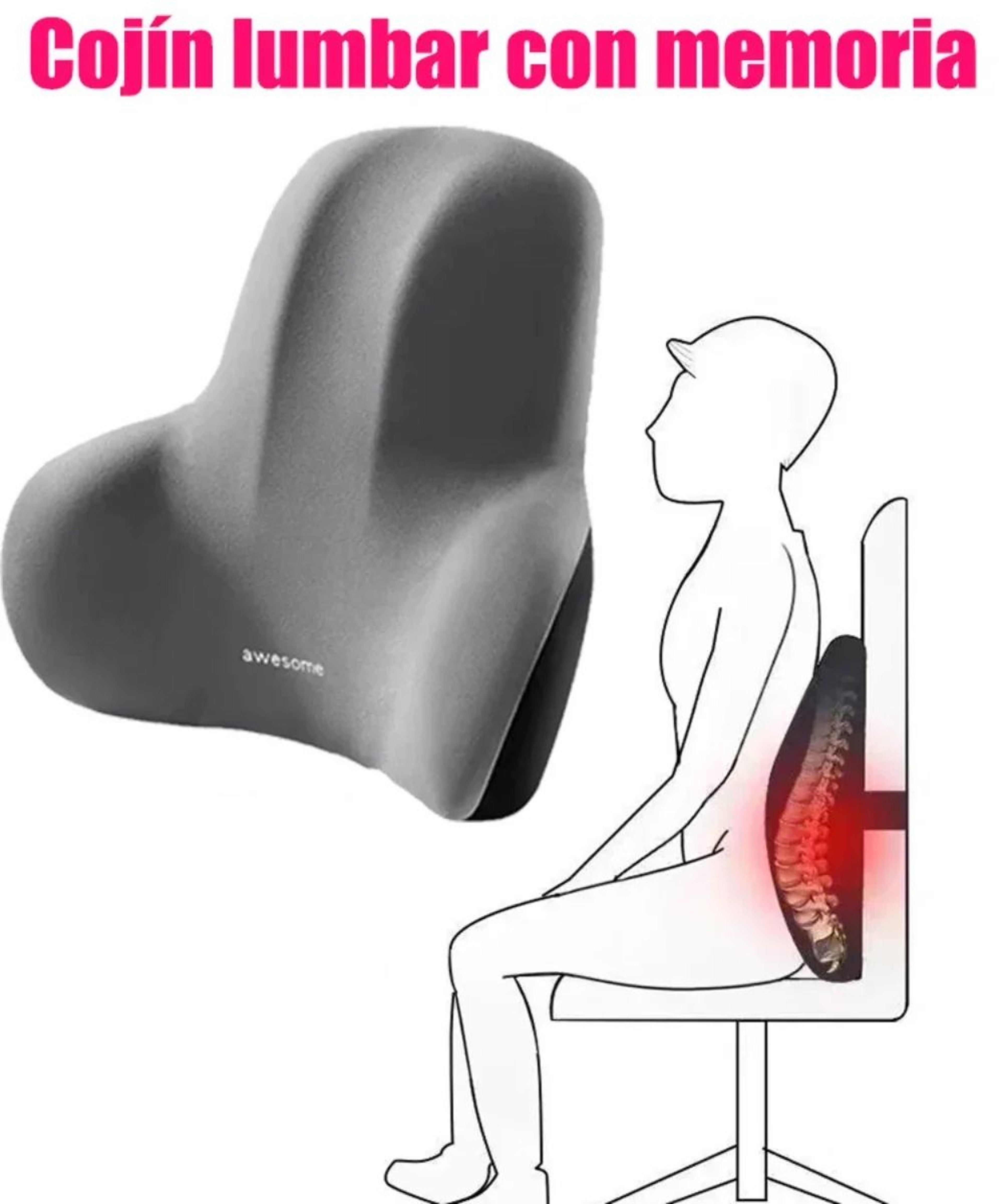 Memory Foam Lumbar Support Back Cushion 0