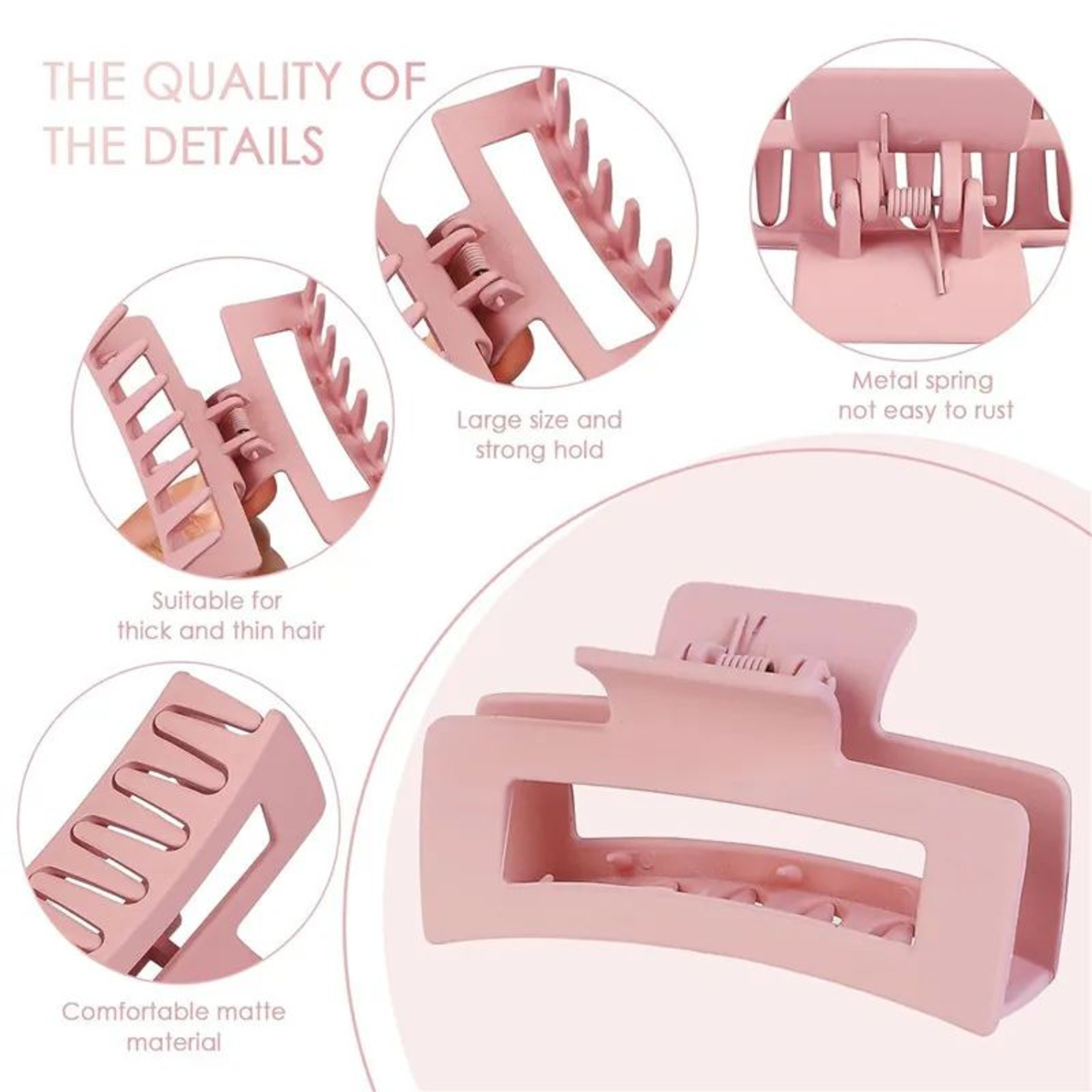Extra Large Matte Claw Clips For Thick Long Hair 4 Pack 3