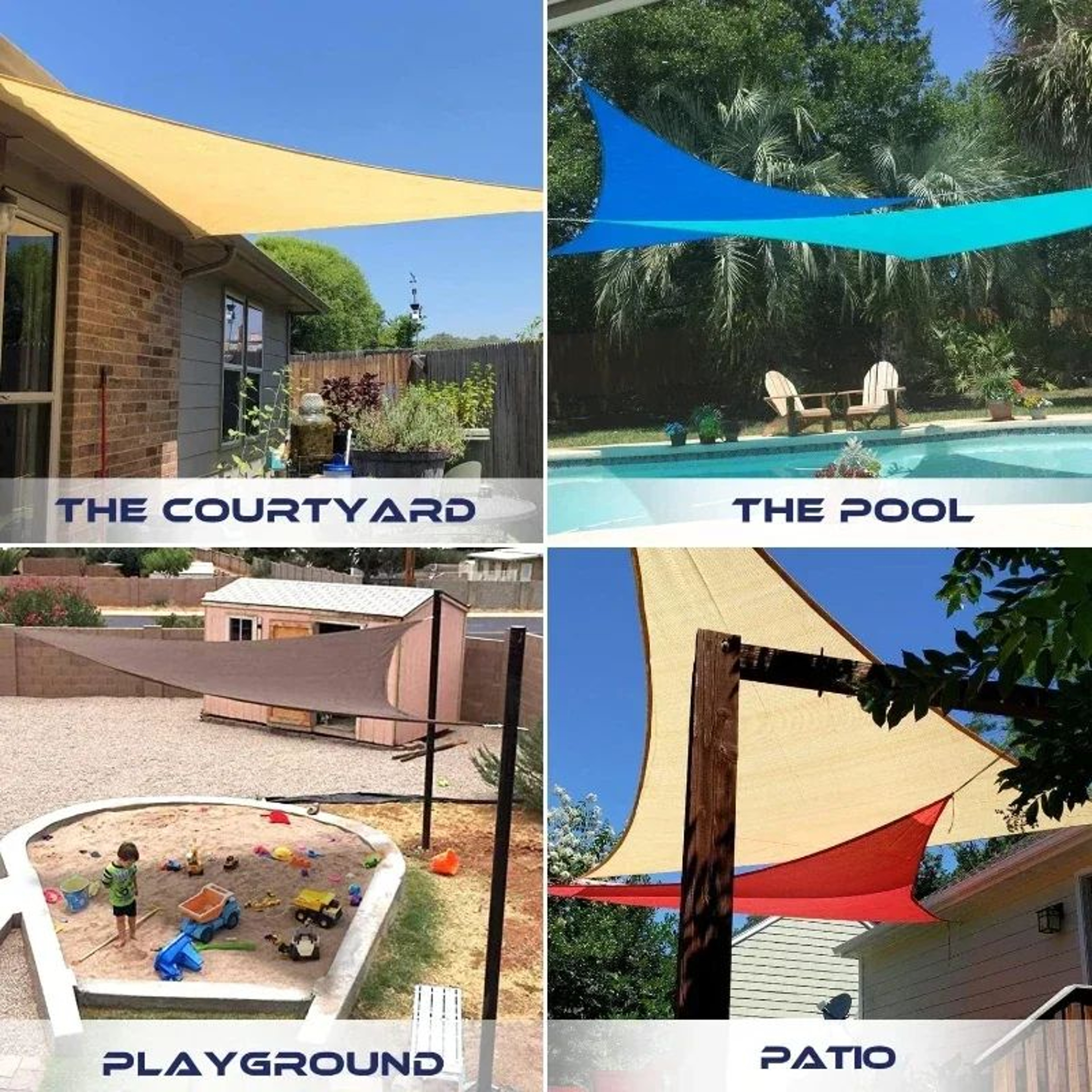 Folding Waterproof Triangle Sun Shade Sail Canopy 2