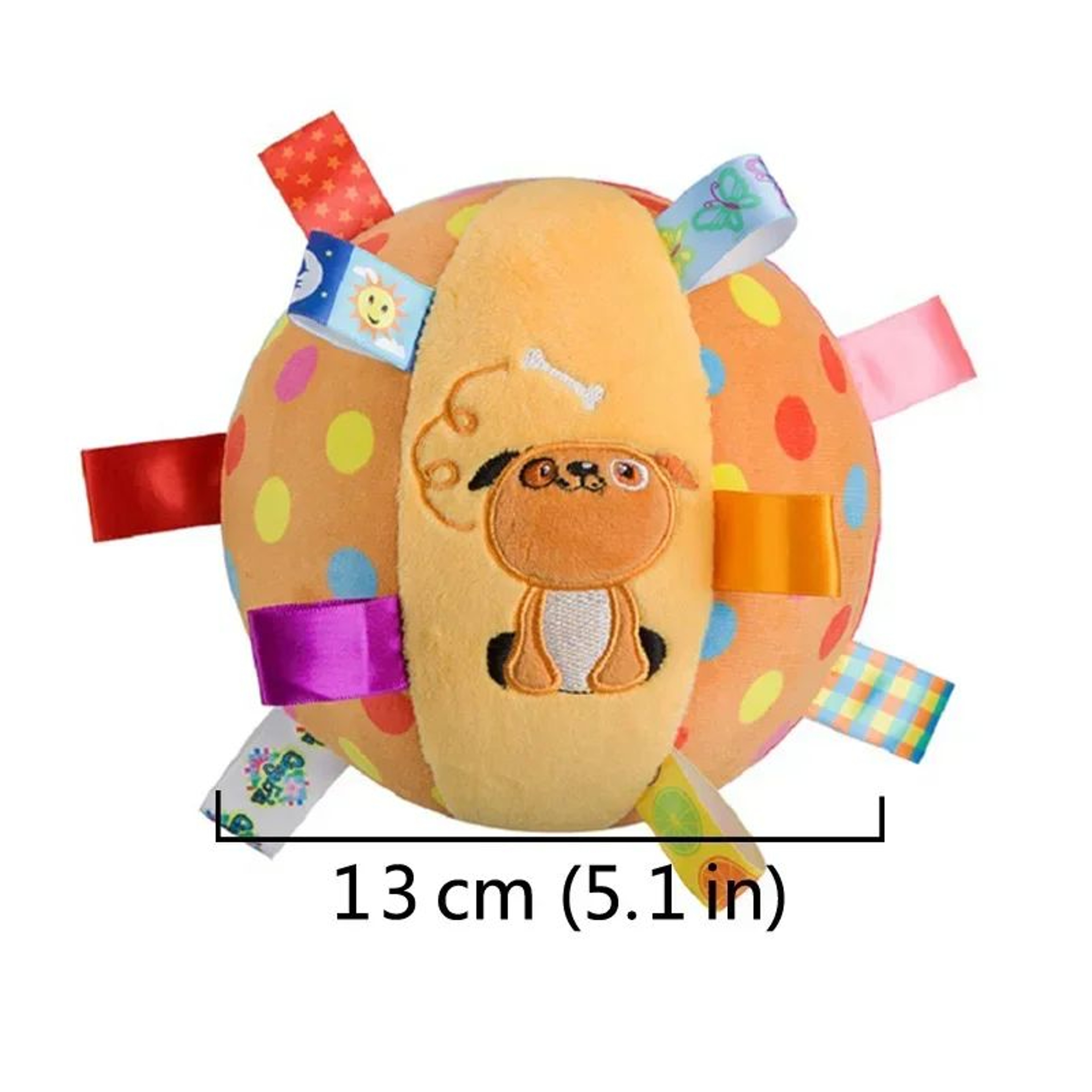 Interactive Bite Resistant Dog Ball Toy With Plush Handle And Bell 0
