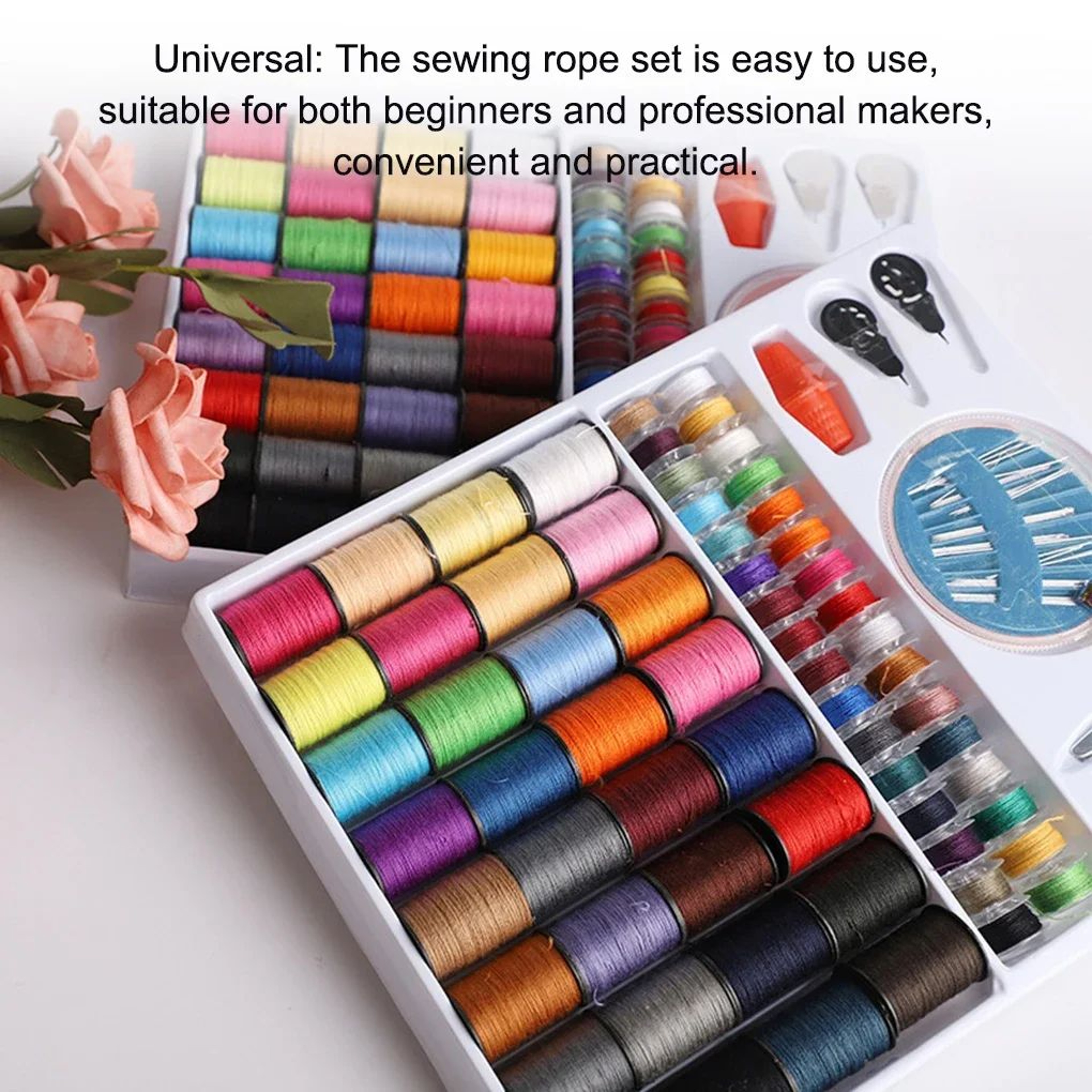 64 Color Sewing Thread Set With Needle Storage Box 1
