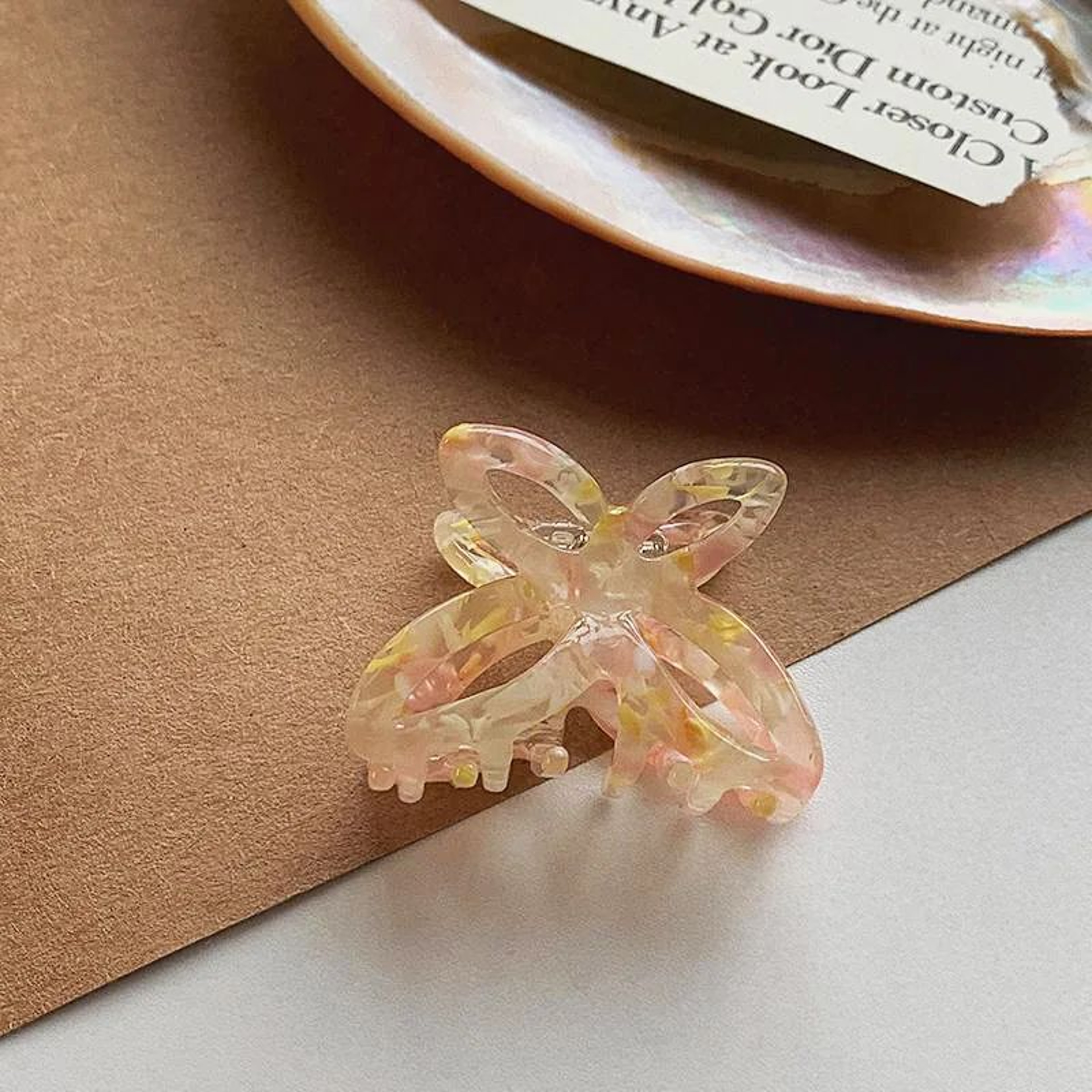 Retro French Butterfly Jelly Hair Claw Clip For Women 7