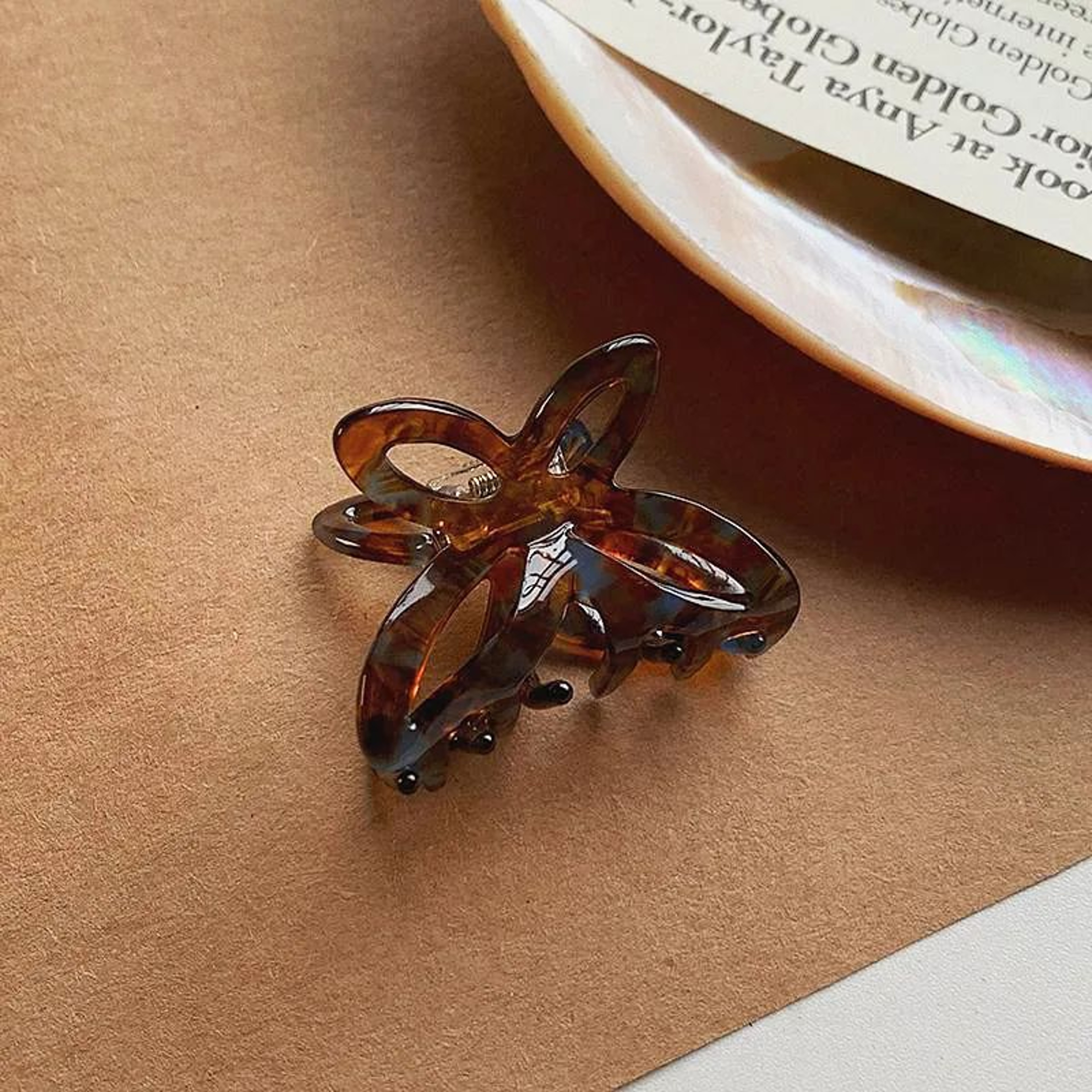 Retro French Butterfly Jelly Hair Claw Clip For Women 5