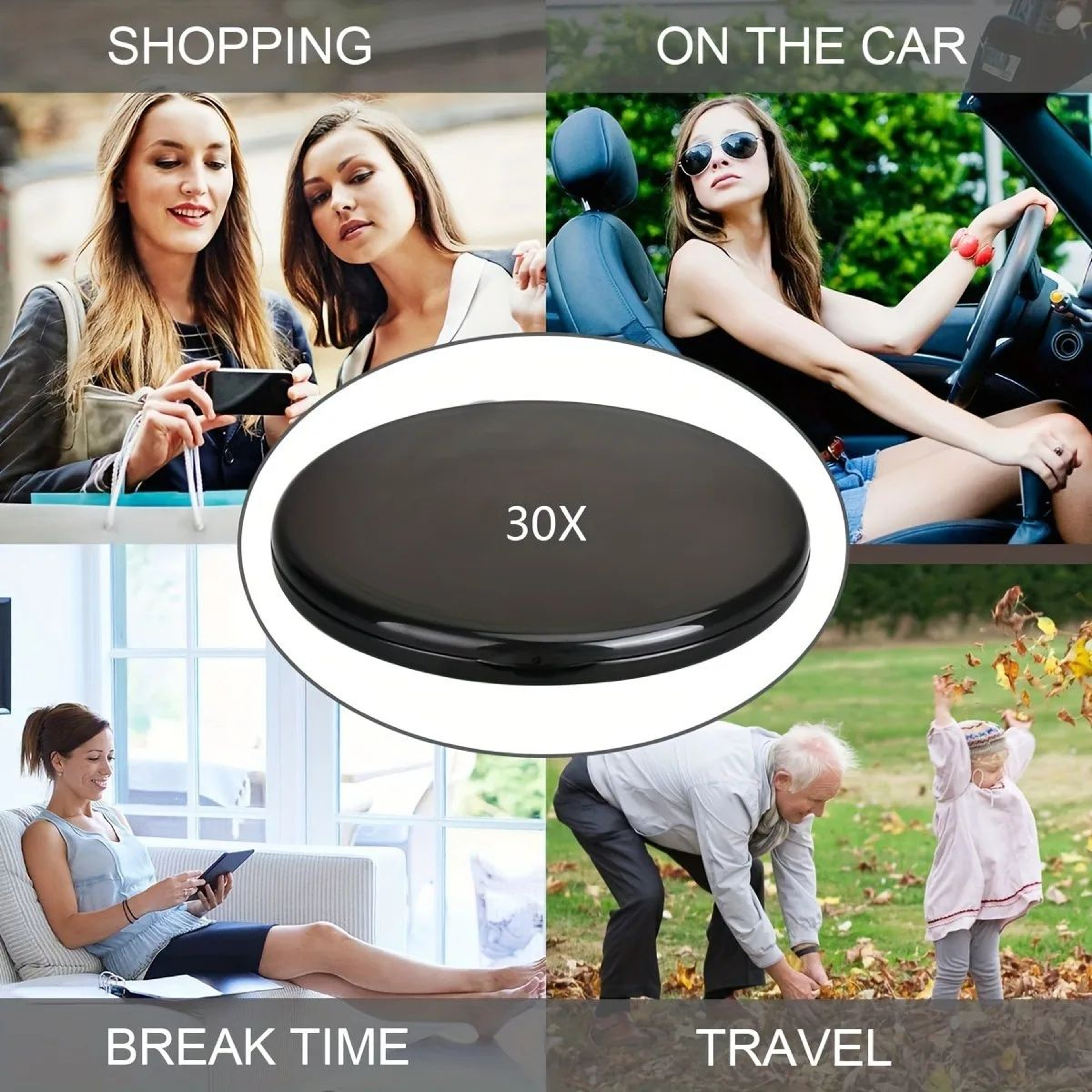10cm Compact Acrylic Magnifying Pocket Mirror 6