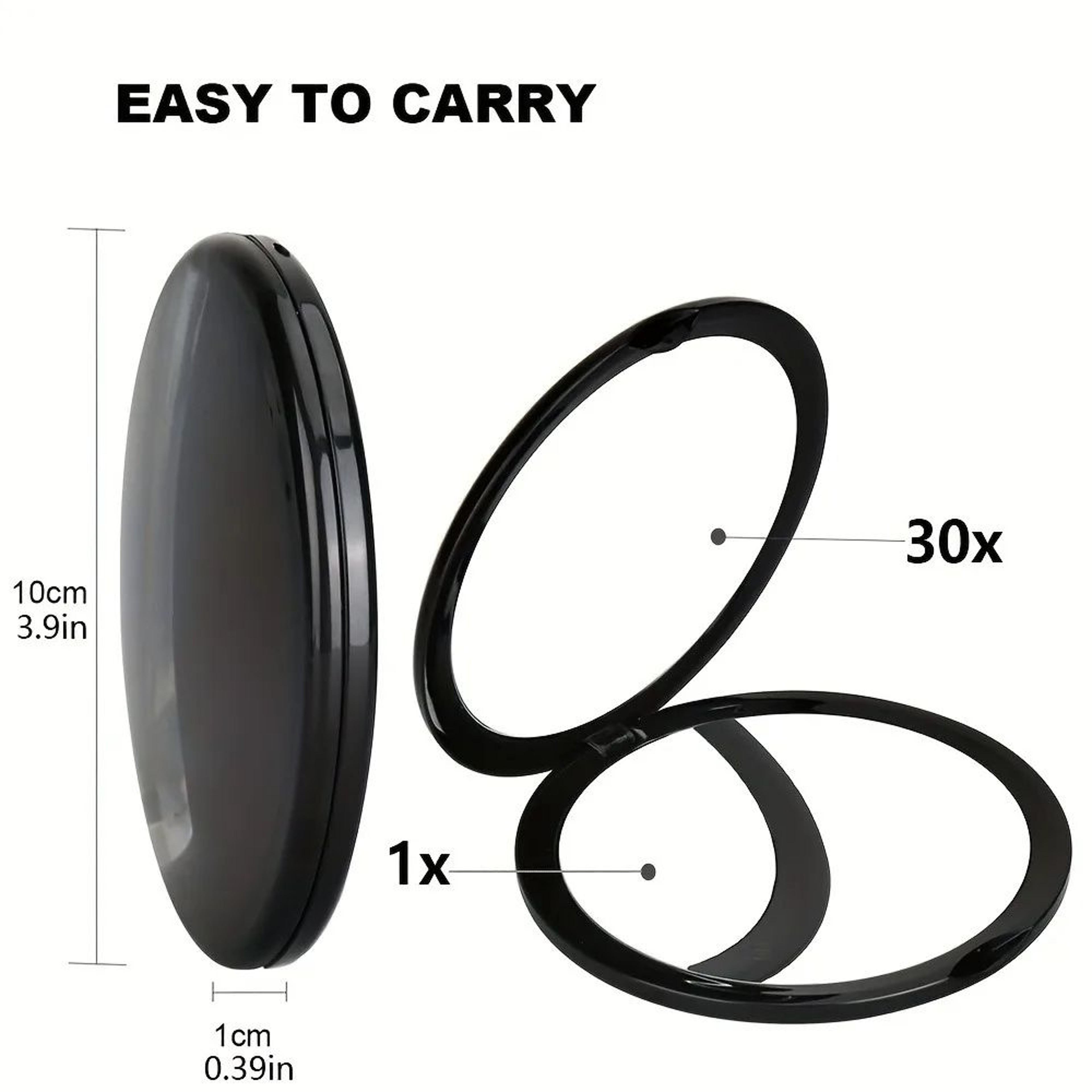 10cm Compact Acrylic Magnifying Pocket Mirror 7