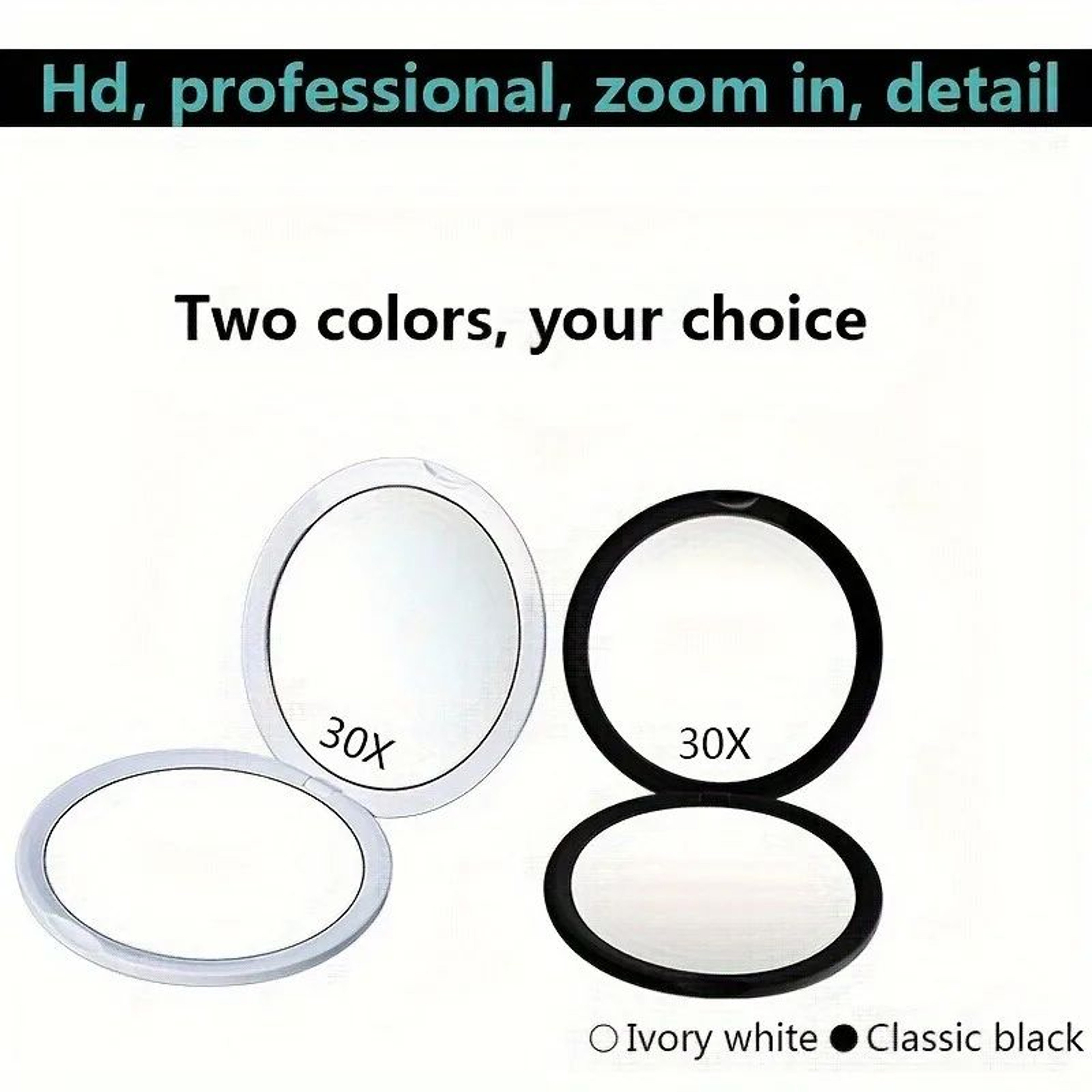 10cm Compact Acrylic Magnifying Pocket Mirror 9