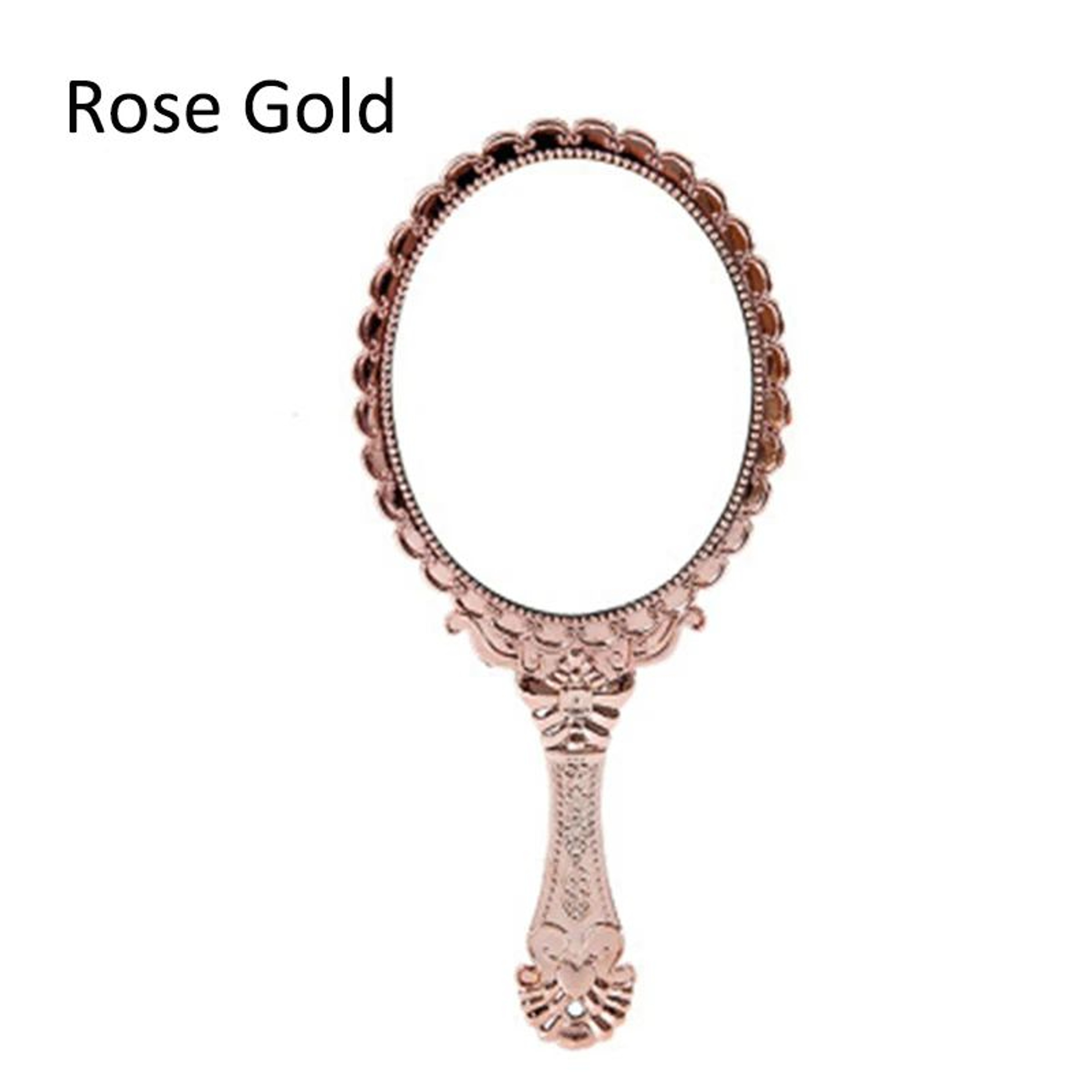 Vintage European Style Oval Handheld Makeup Mirror 7