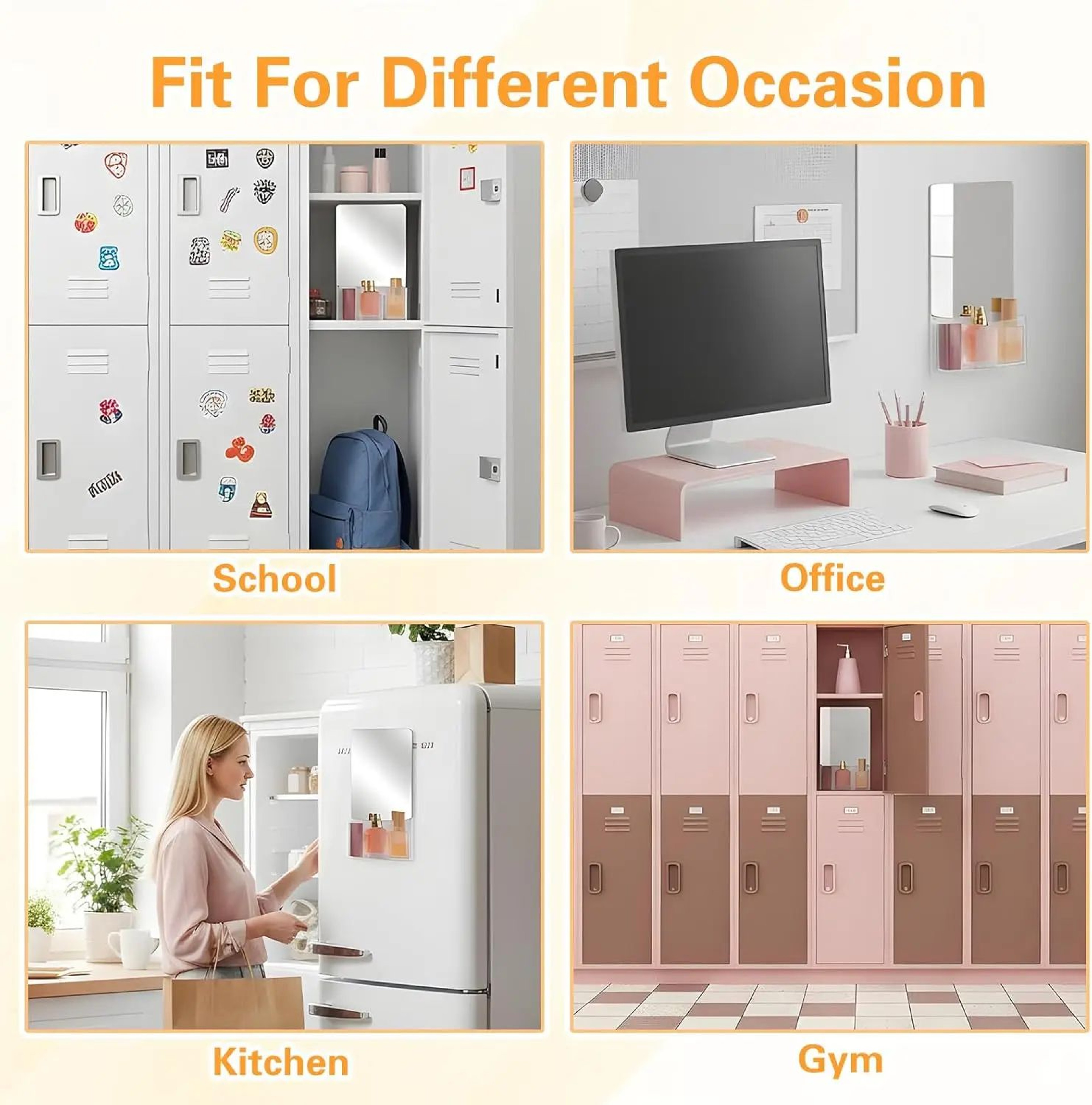 Magnetic Locker Mirror With Storage For School And Office 5