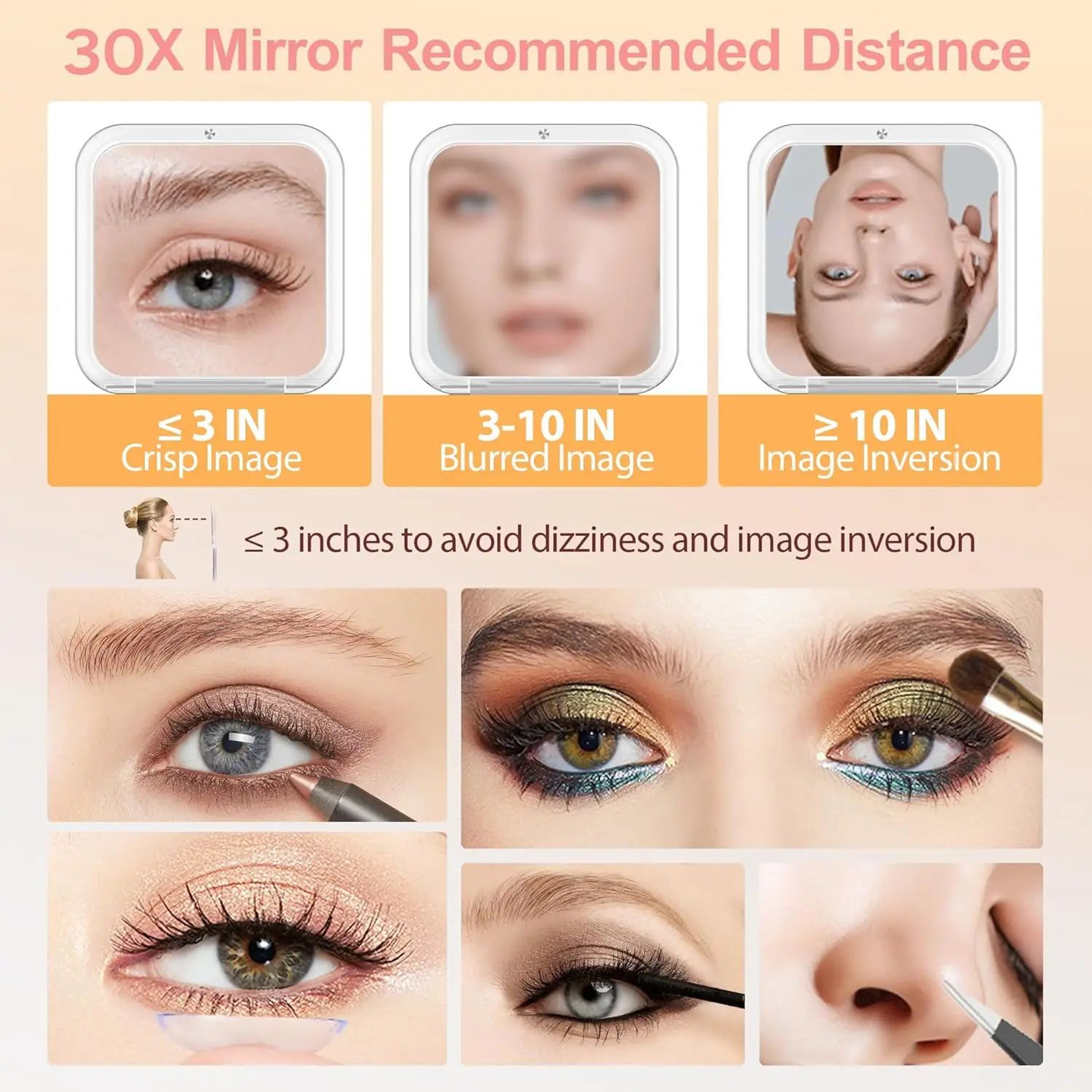 30X Magnifying Compact Folding Pocket Makeup Mirror 4