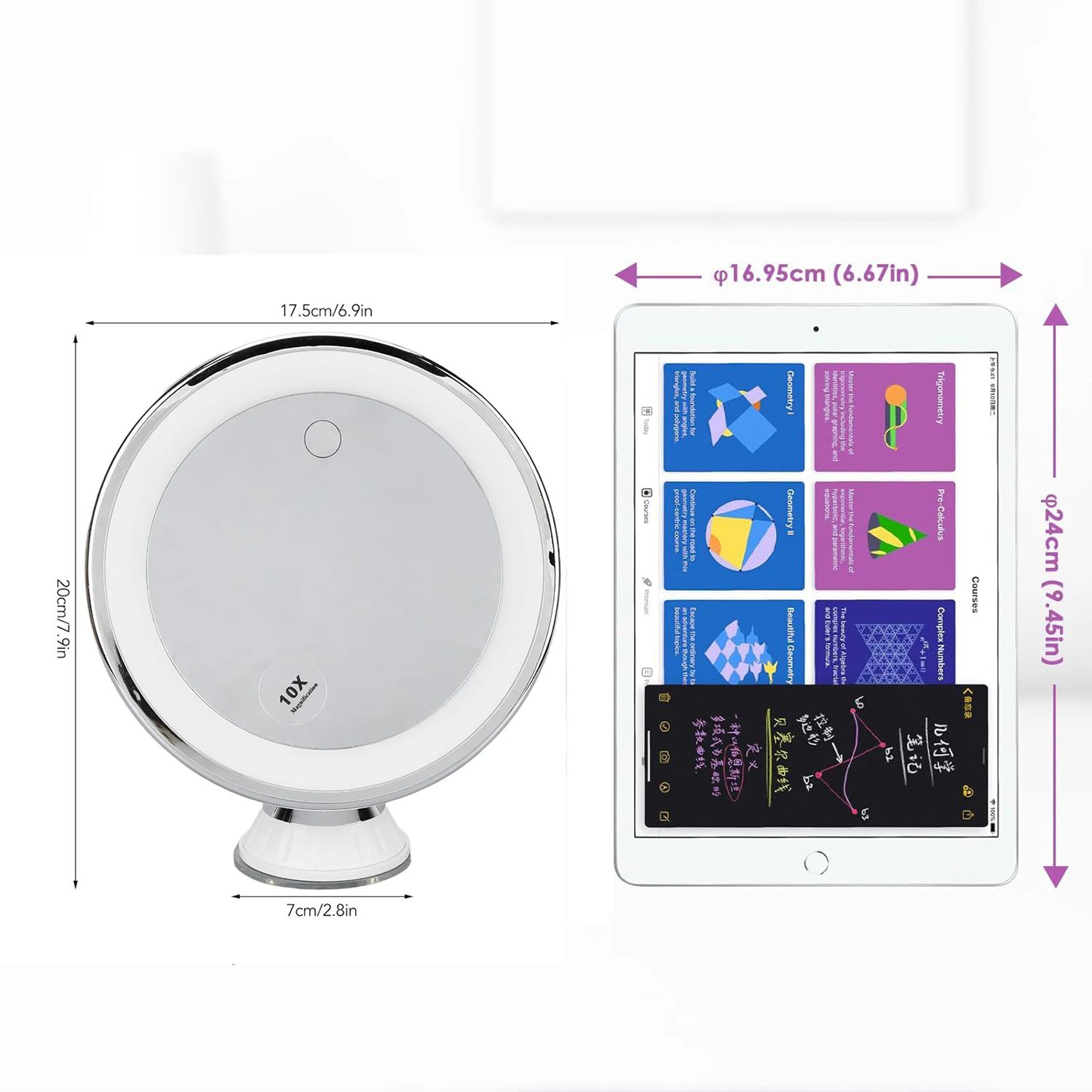 10X LED Magnifying Makeup Mirror With Suction Cup 4