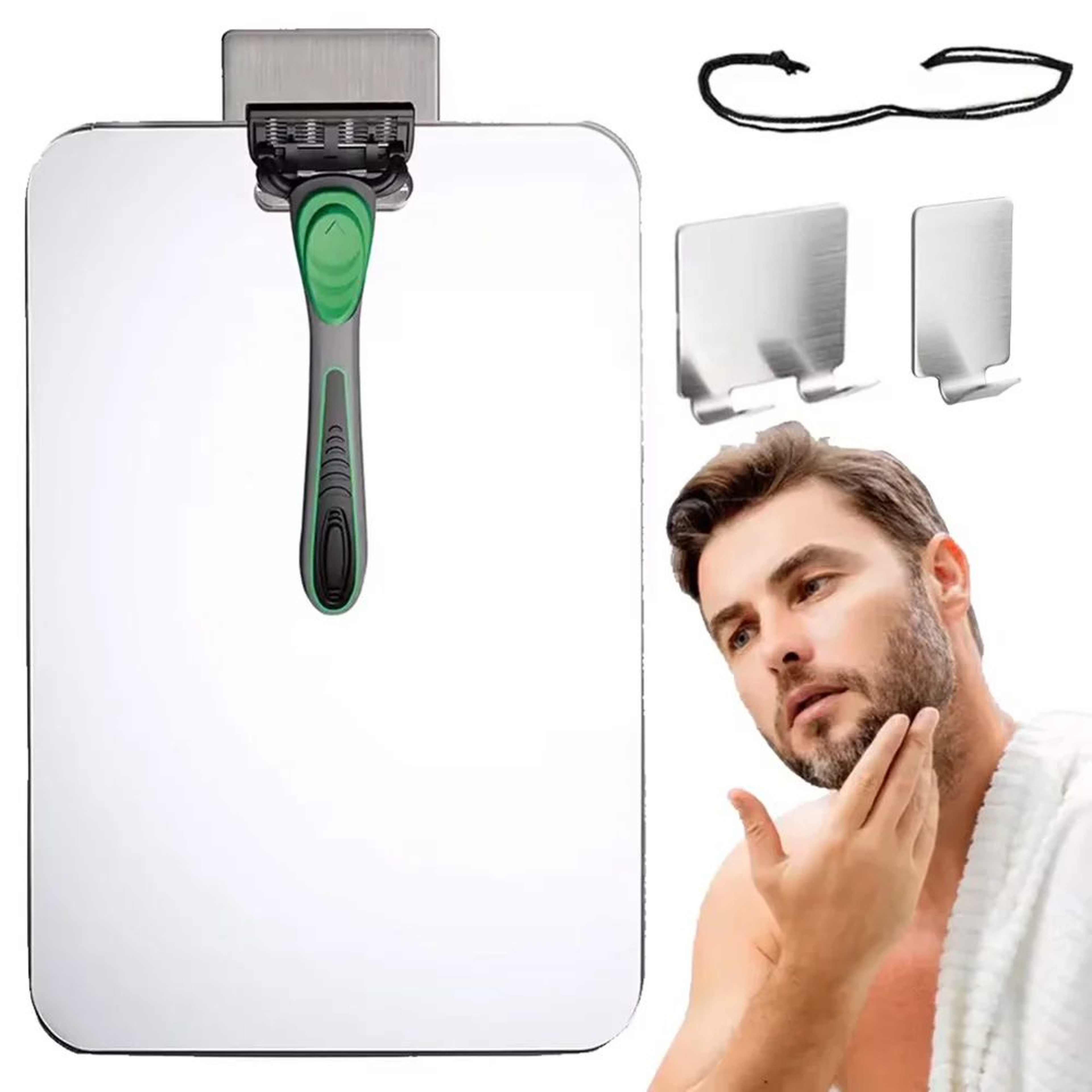 25cm Acrylic Fogless Shower Mirror For Shaving And Makeup 1