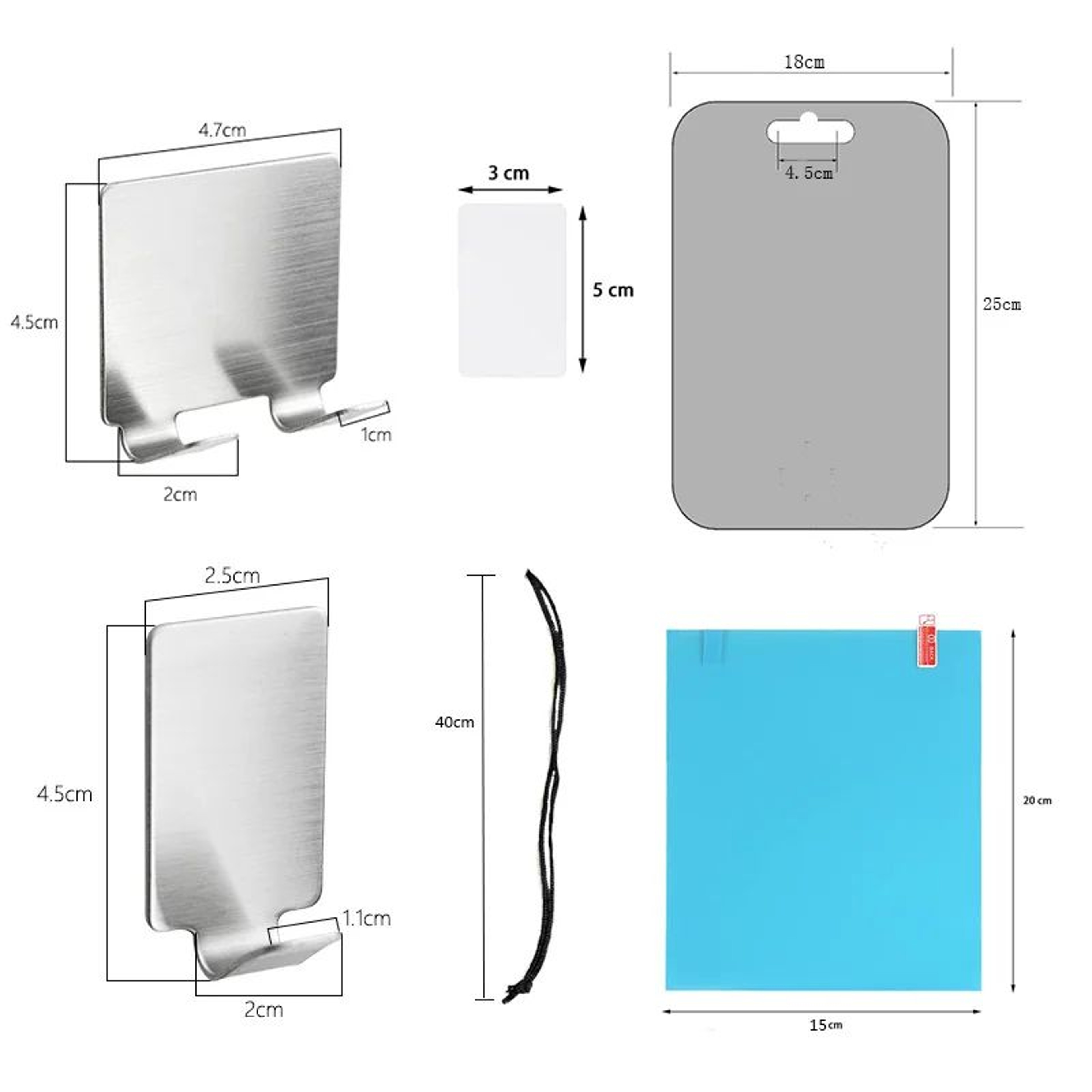 25cm Acrylic Fogless Shower Mirror For Shaving And Makeup 5