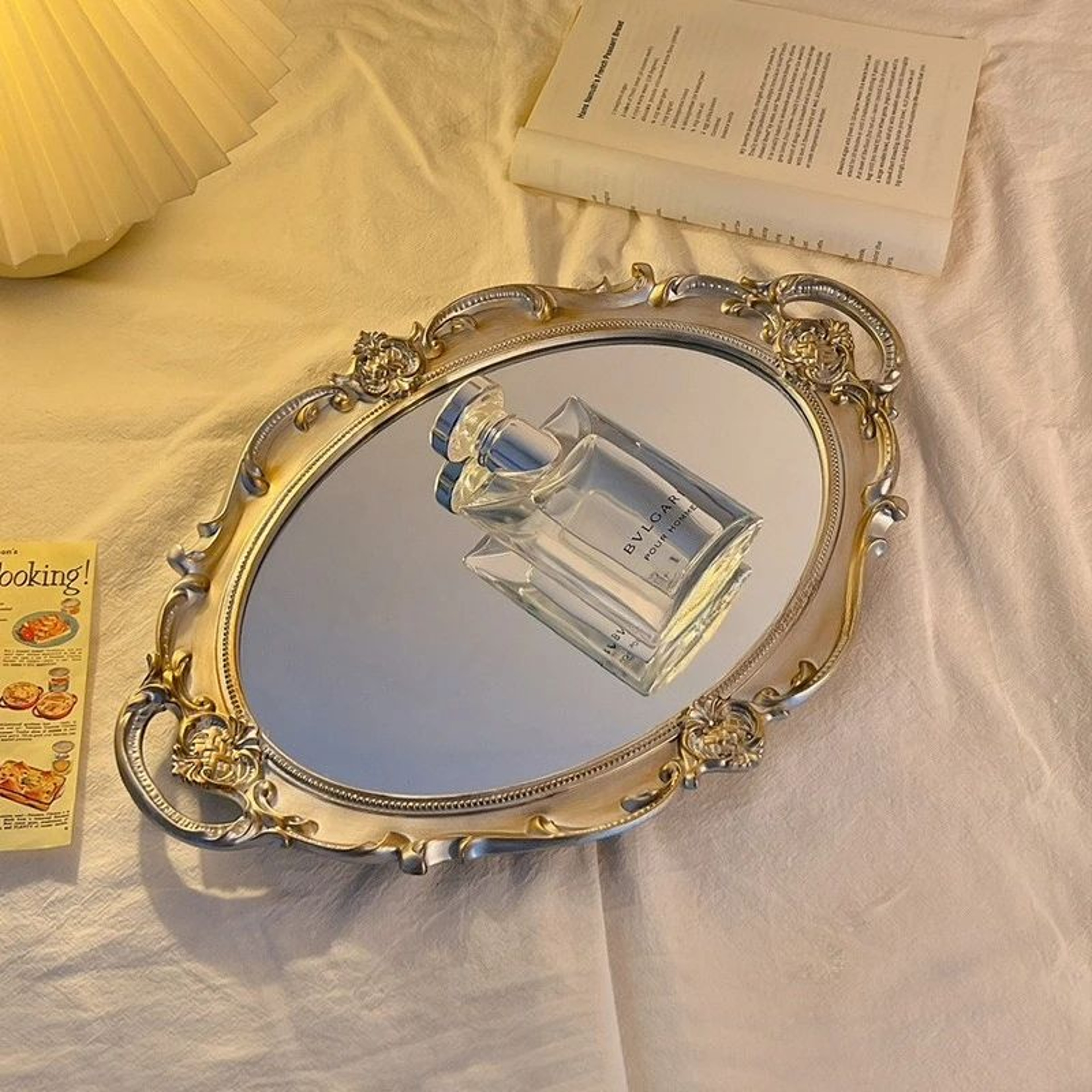 French Retro Vanity Mirror Jewelry Display Tray 4