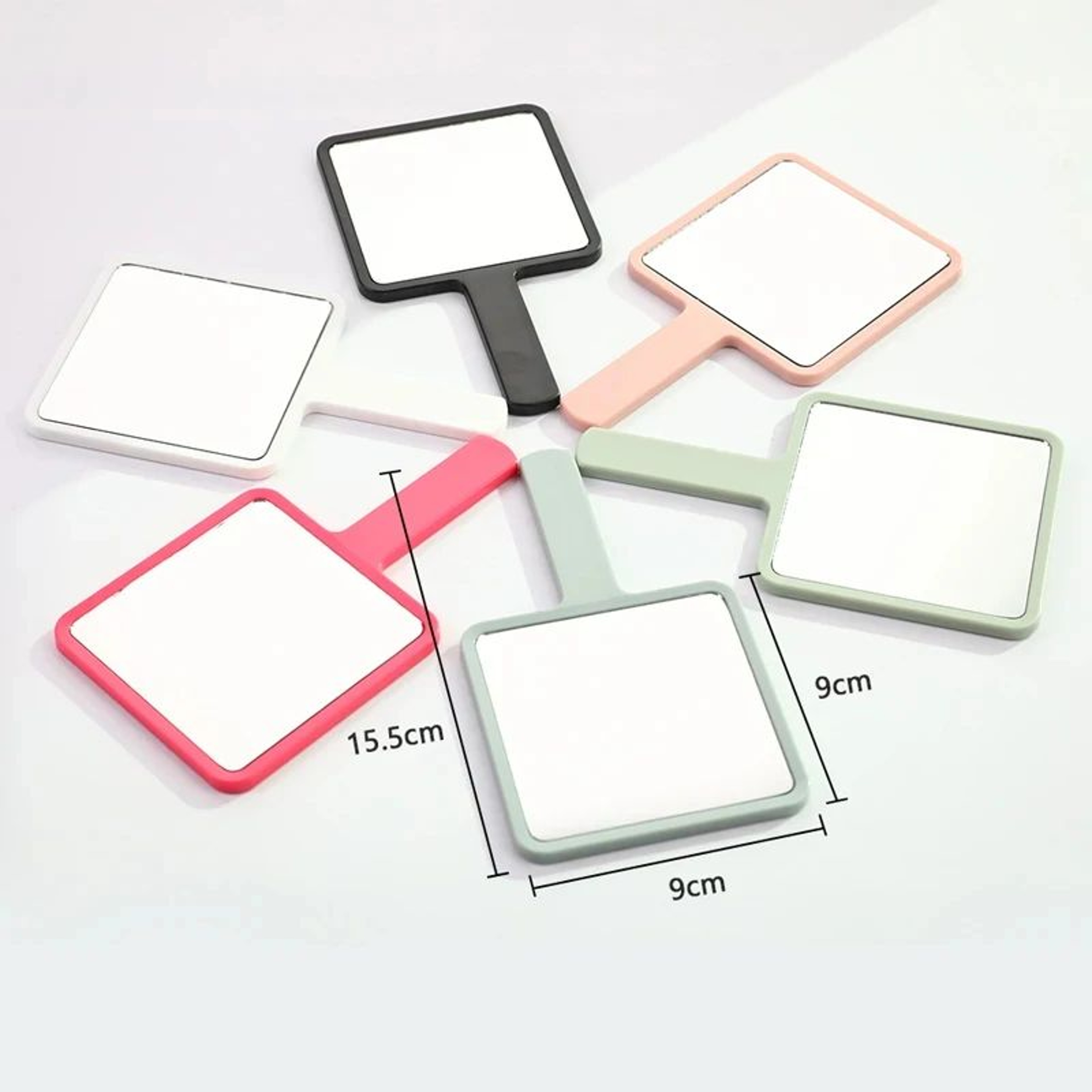 Square Handheld Makeup Mirror With Easy Grip Handle 4
