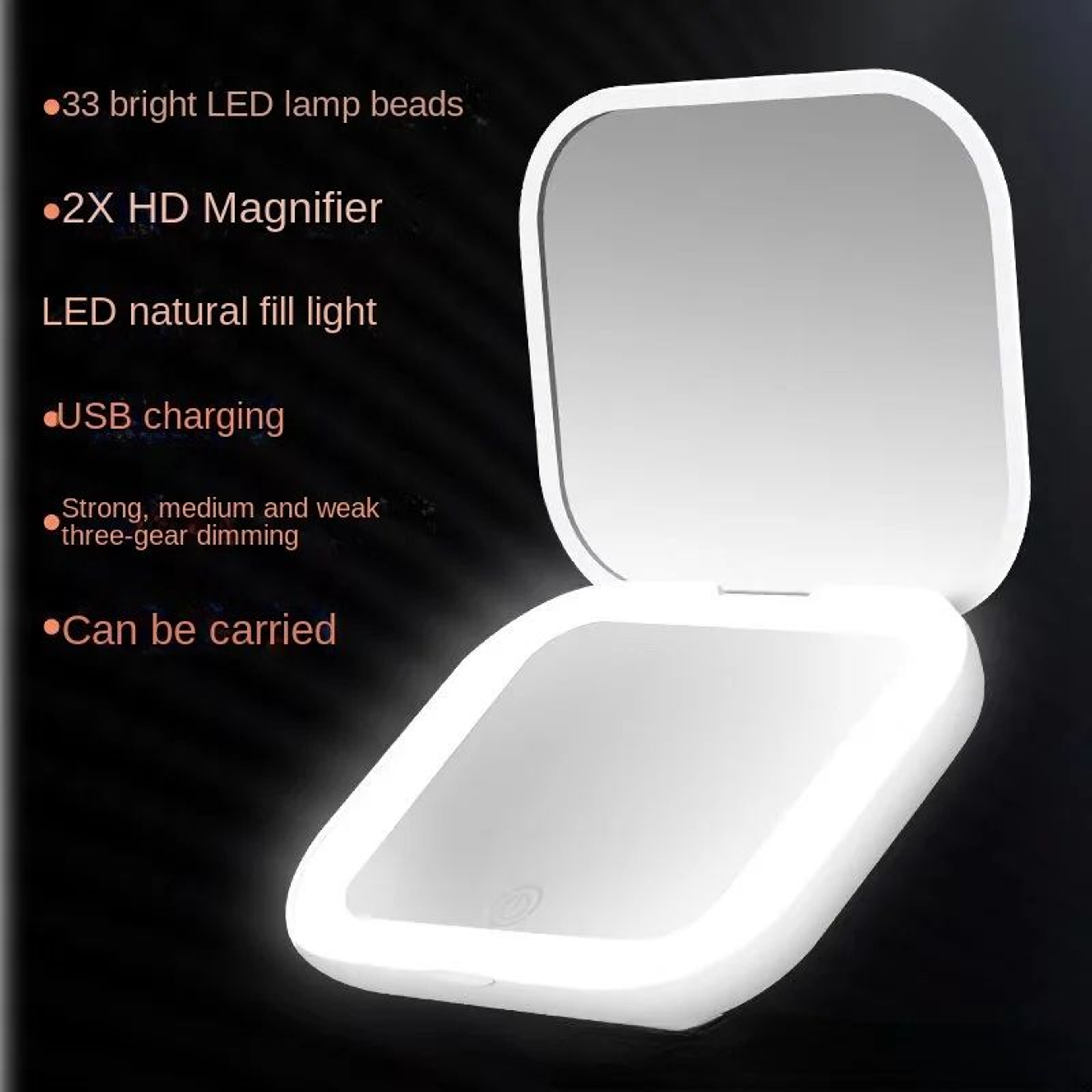 Mini Folding LED Magnifying Pocket Makeup Mirror 3