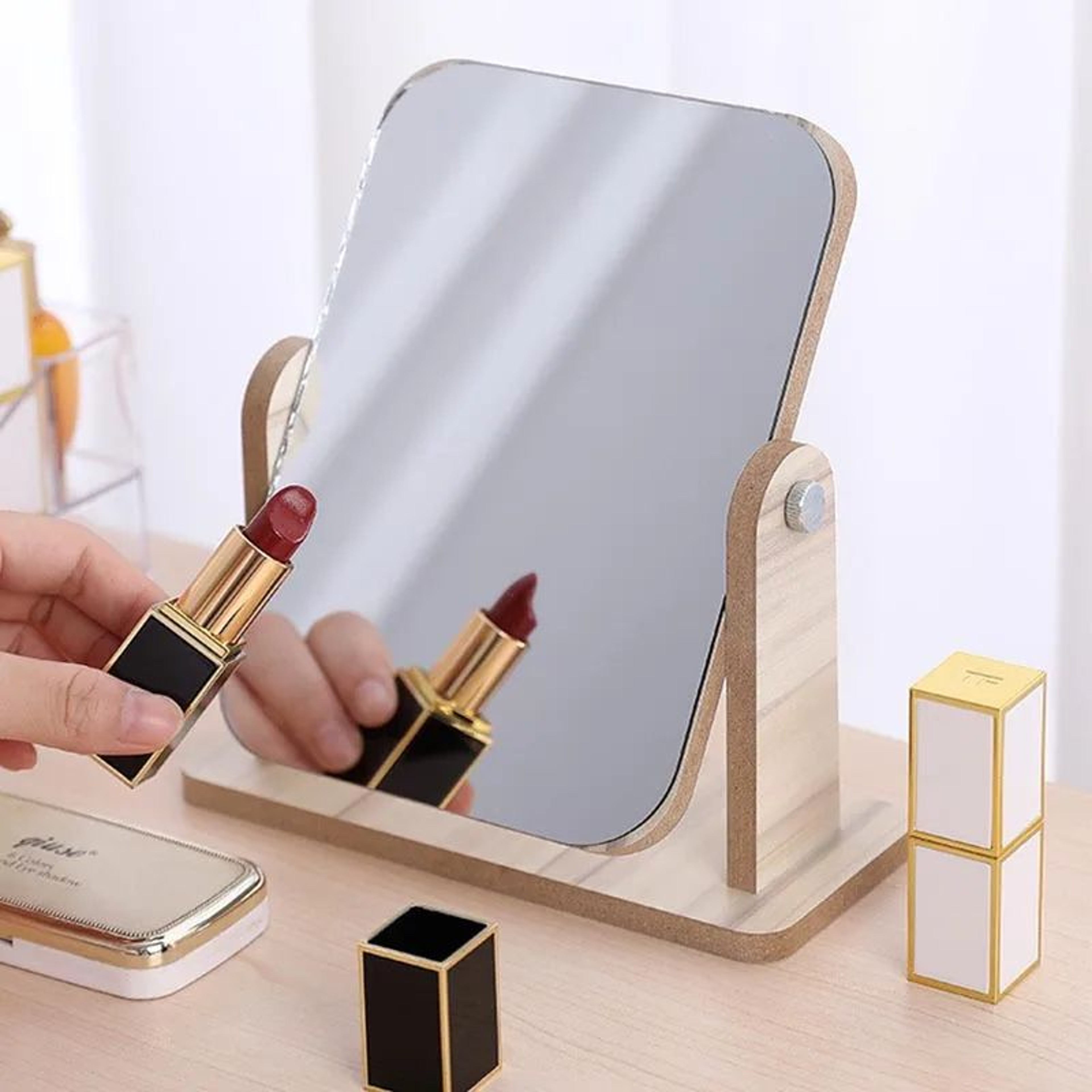 360 Degree Rotating Folding Magnifying Table Makeup Mirror 5