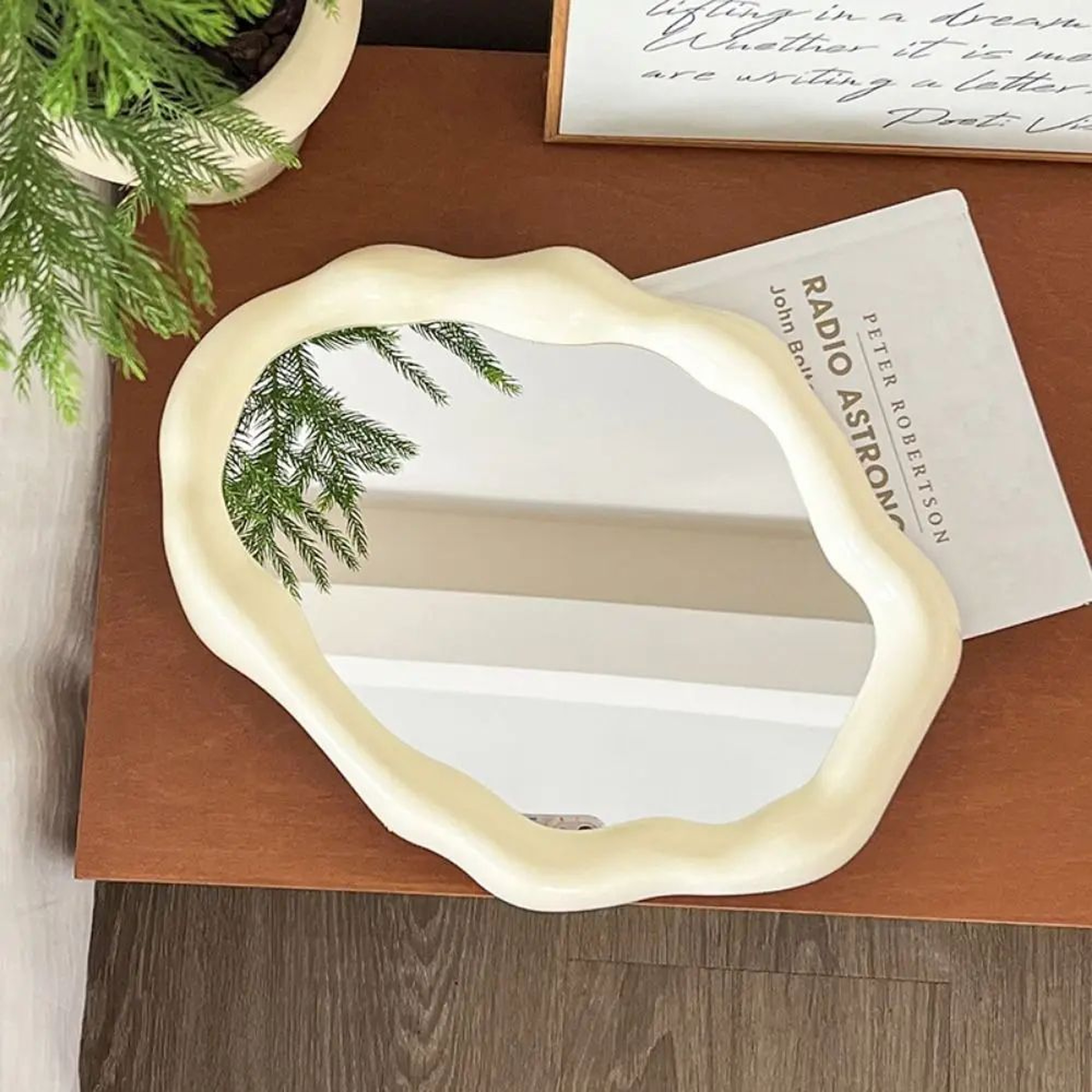 Irregular Cloud Shape Folding Desktop Vanity Mirror 3