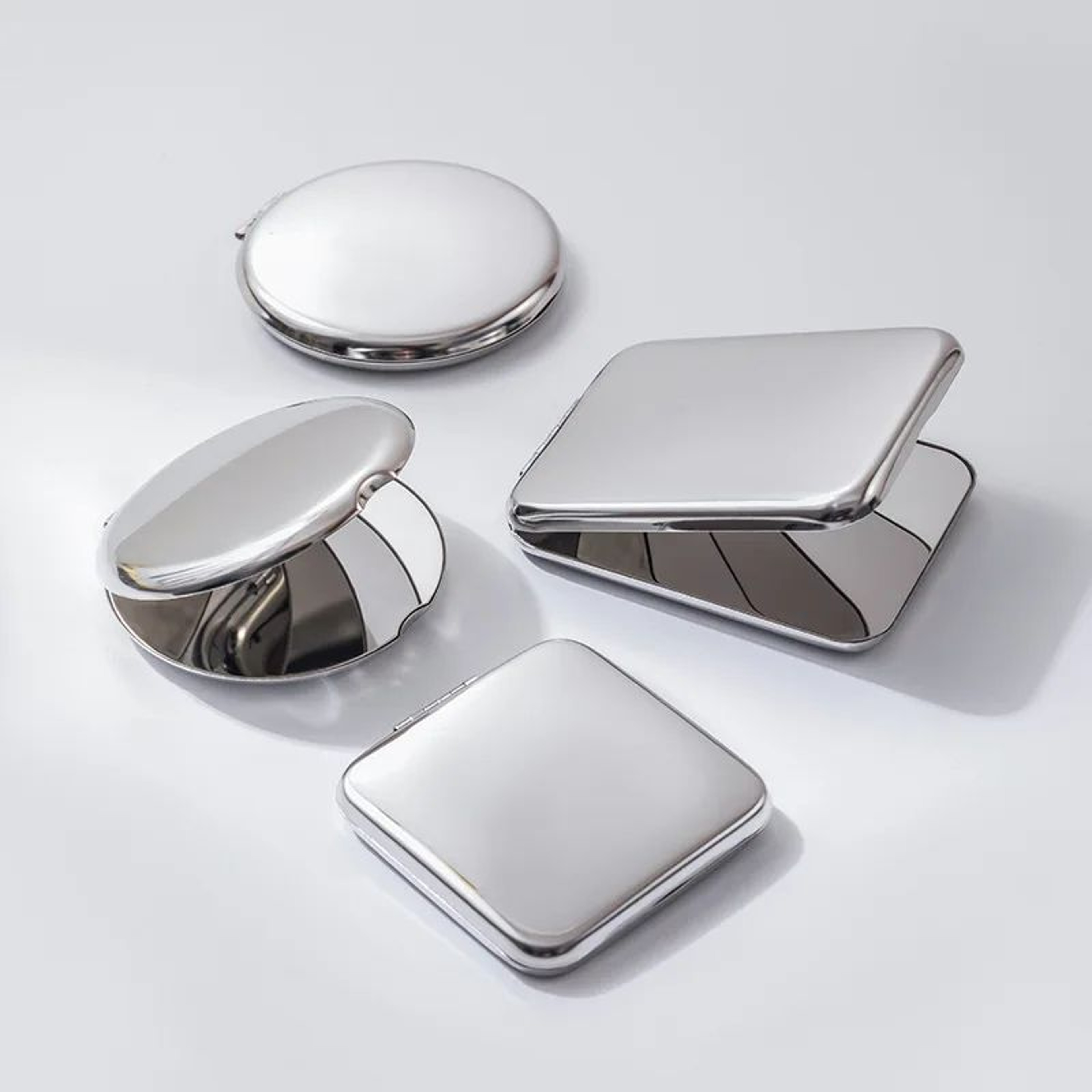 Foldable Stainless Steel Double Sided Pocket Makeup Mirror 0