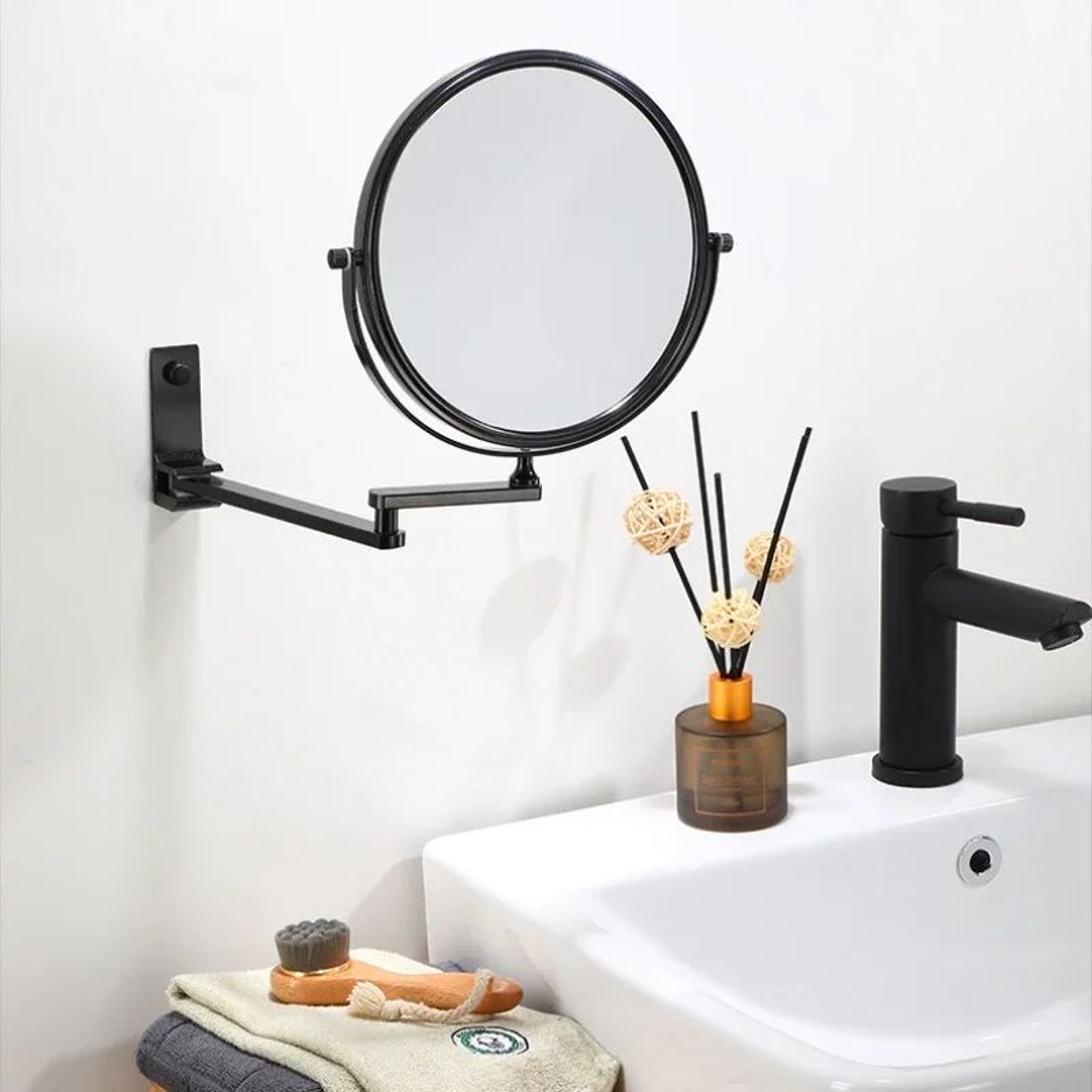 8 Inch Wall Mounted Double Sided Magnifying Makeup Mirror 0