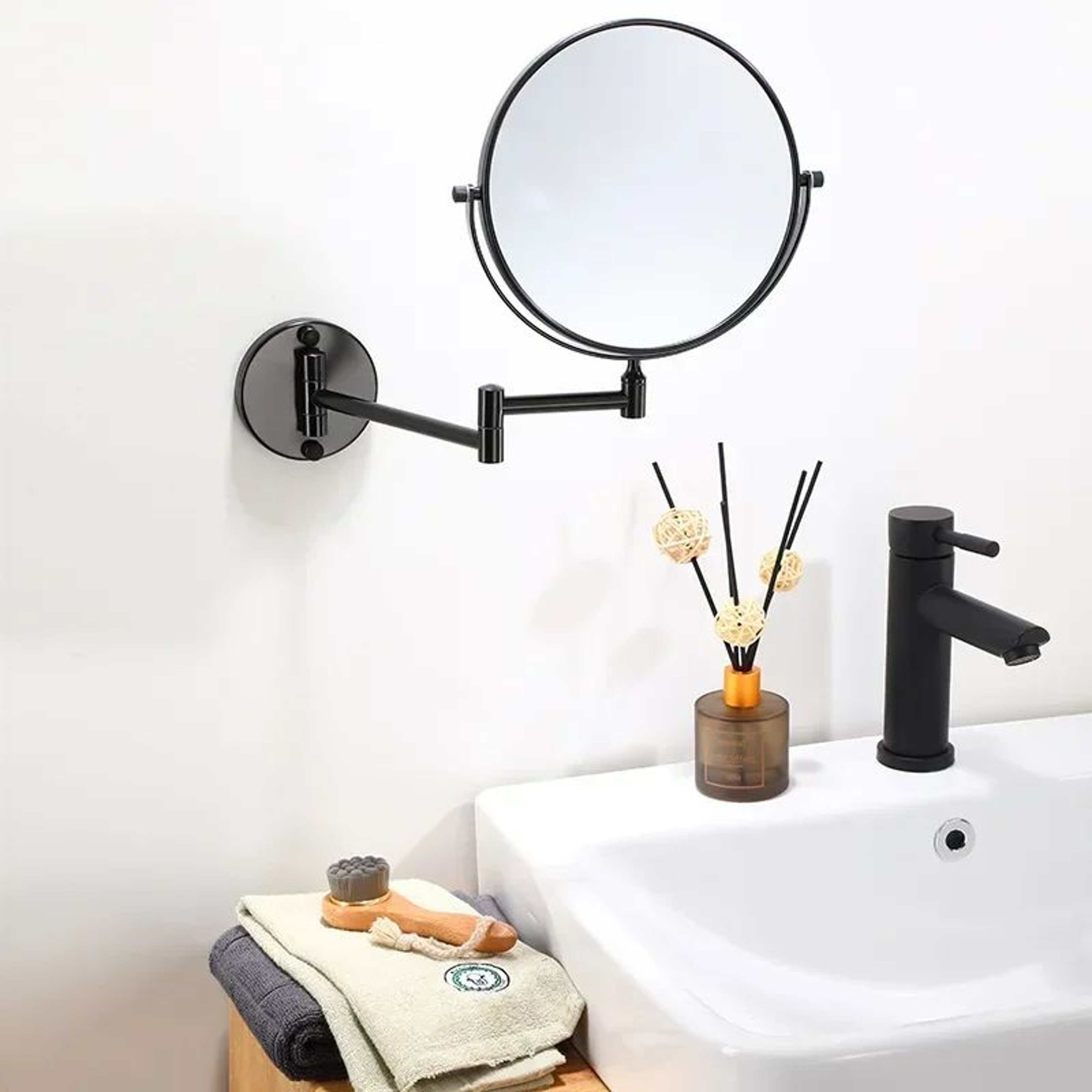 8 Inch Wall Mounted Double Sided Magnifying Makeup Mirror 2
