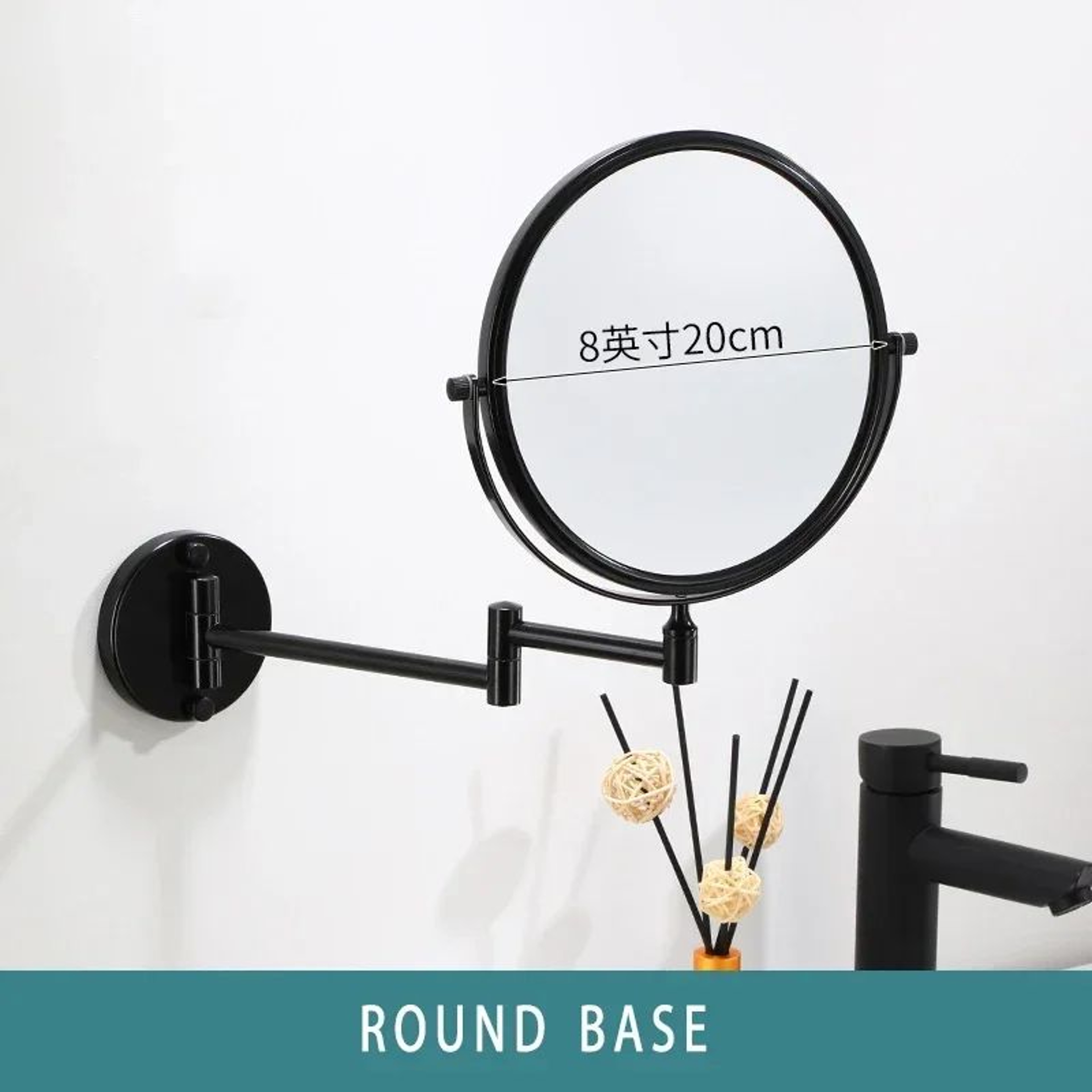 8 Inch Wall Mounted Double Sided Magnifying Makeup Mirror 7
