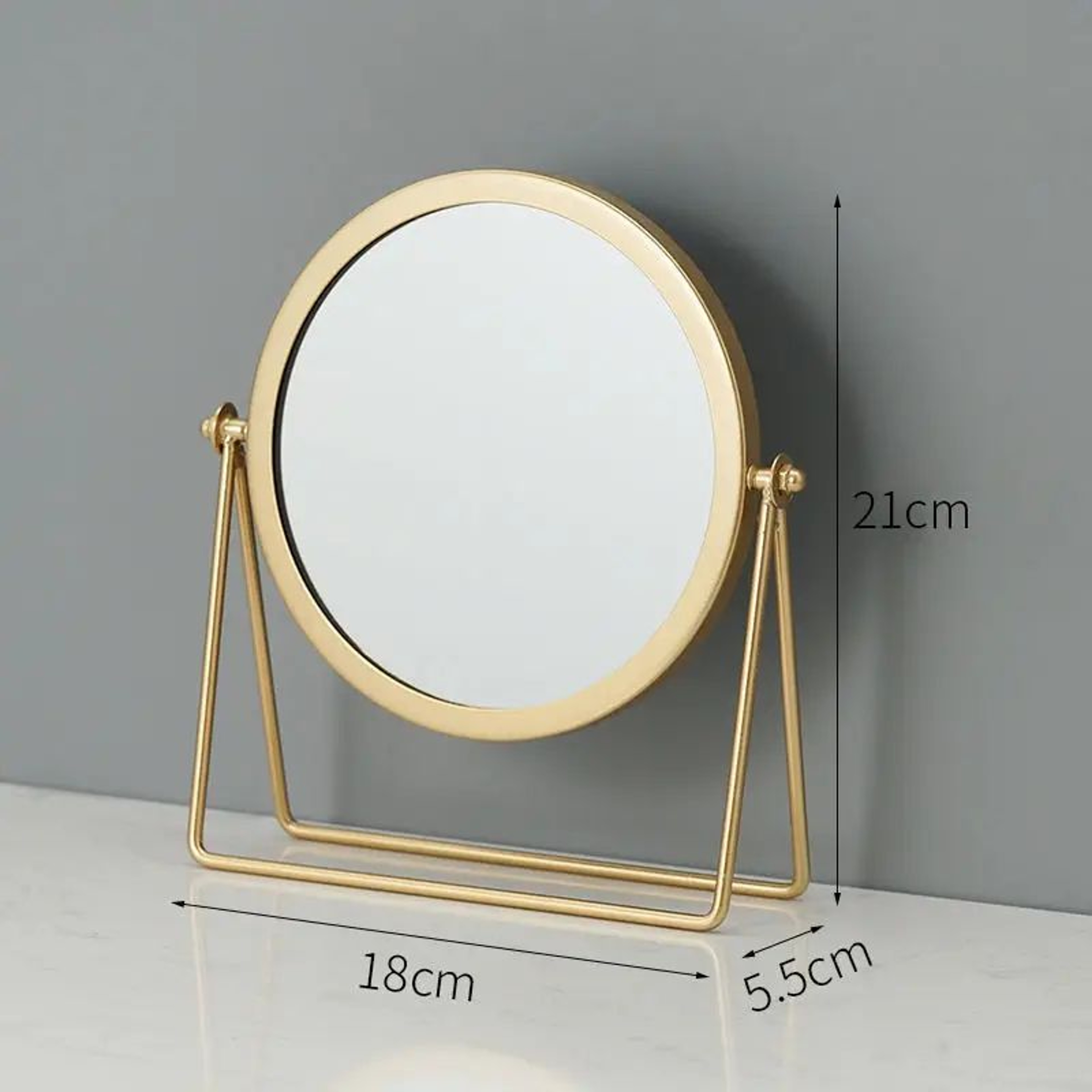 Retro Metal Round Rotating Desktop Vanity Mirror 7