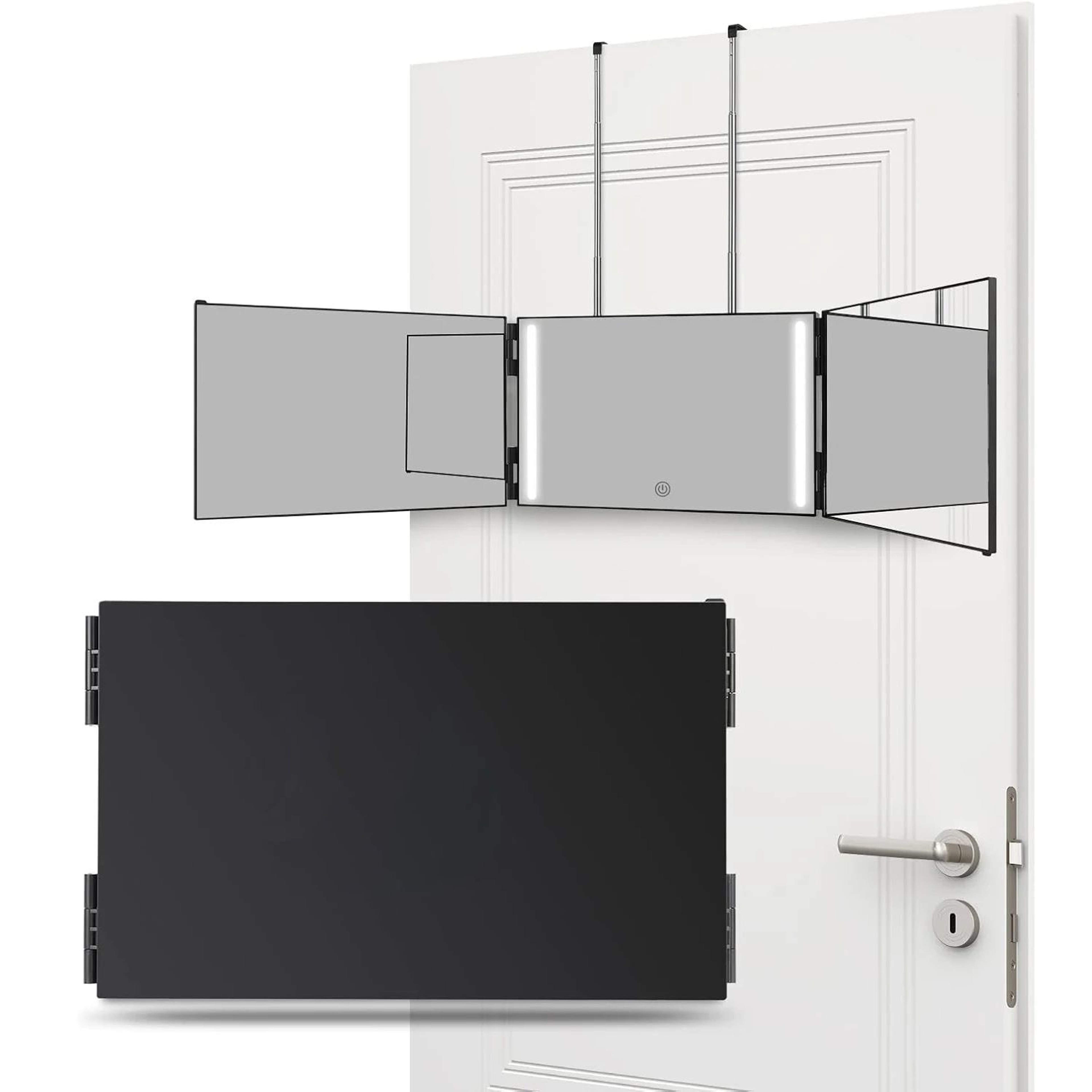 LED Trifold 3 Way Self Haircut Mirror With Adjustable Height 5