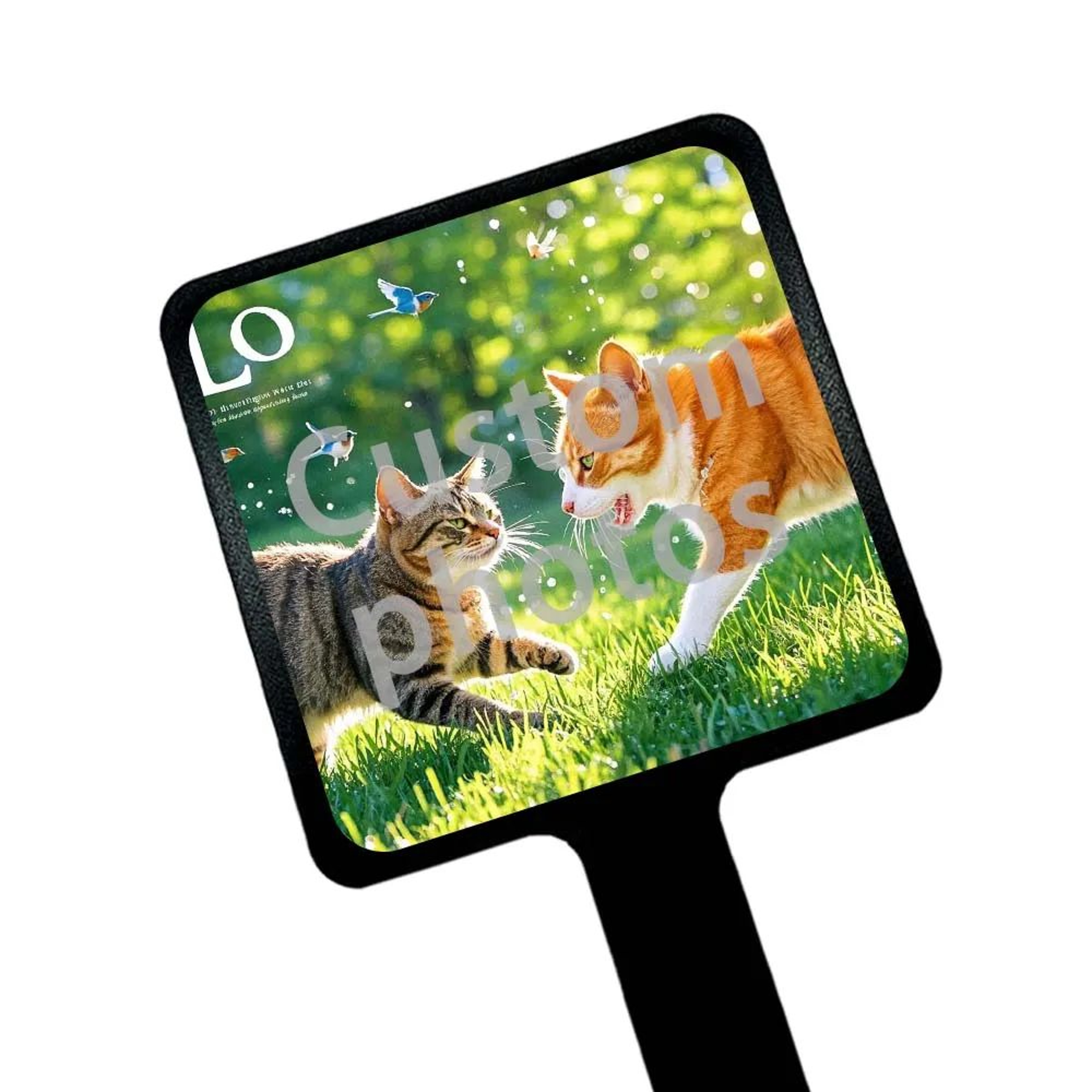 Personalized Photo Portable Black Handheld Makeup Mirror 2