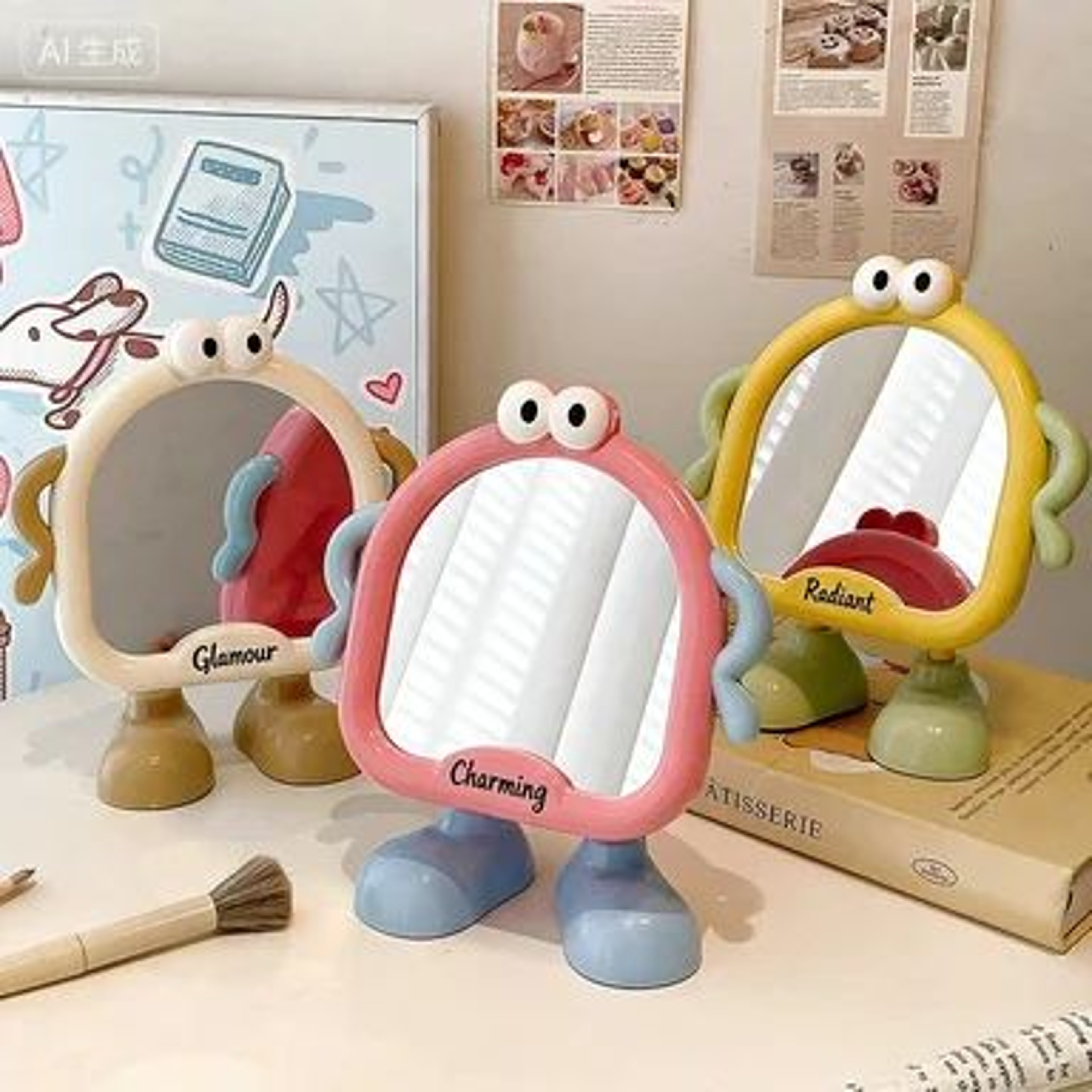 Cute Portable Desktop HD Makeup Mirror For Bedroom 1