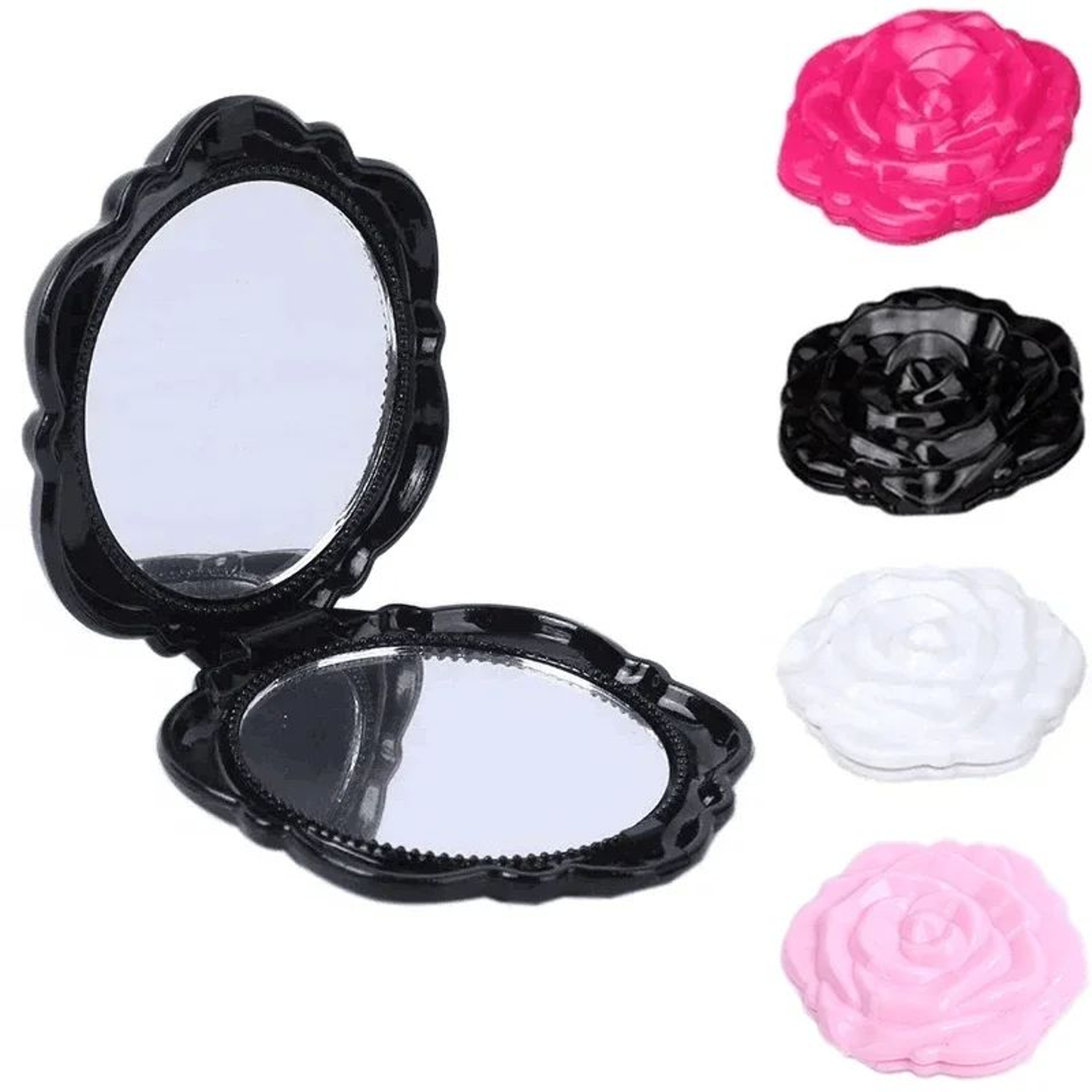 Retro Rose Double Sided Compact Pocket Makeup Mirror 0