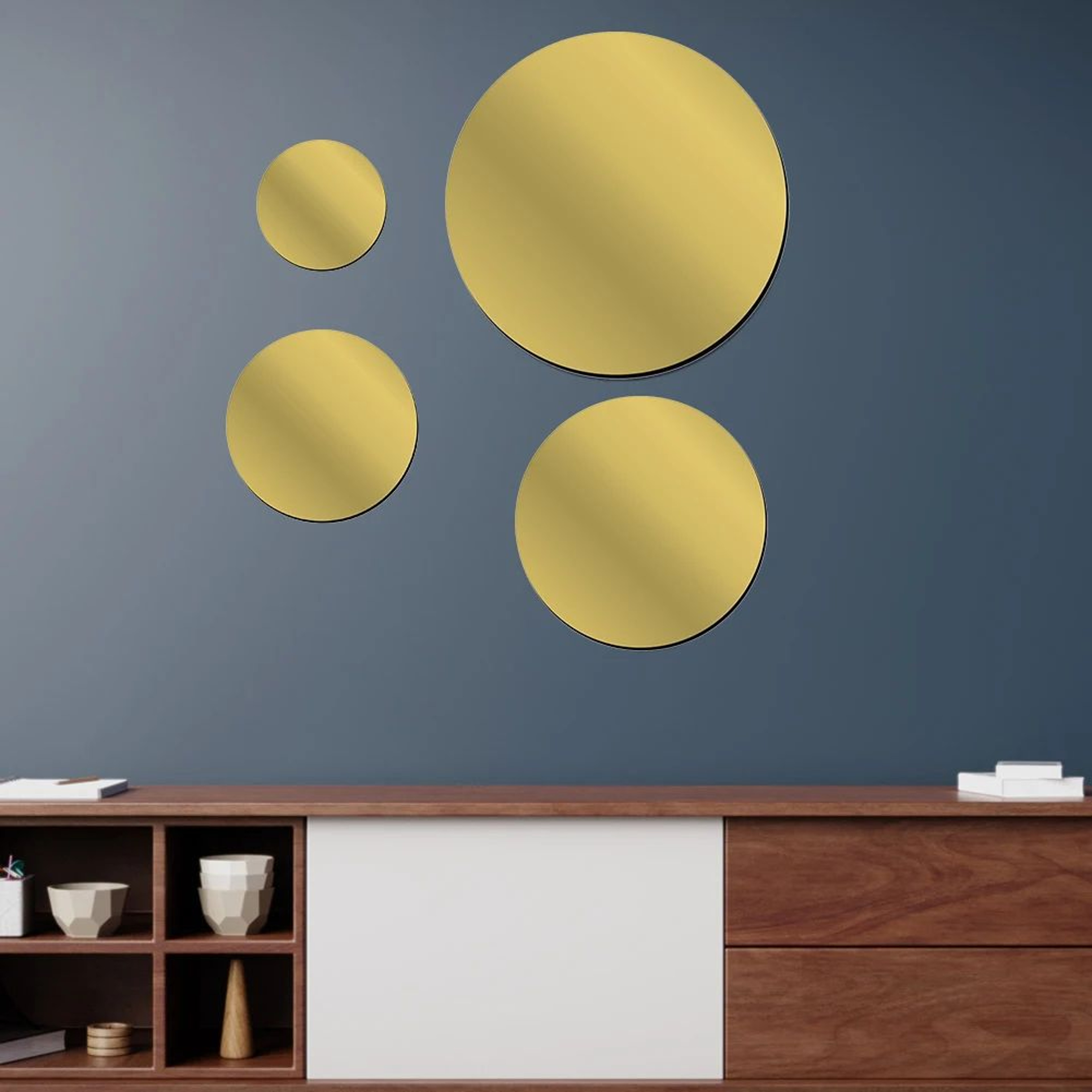 Round Self Adhesive Acrylic Mirror Wall Stickers 3
