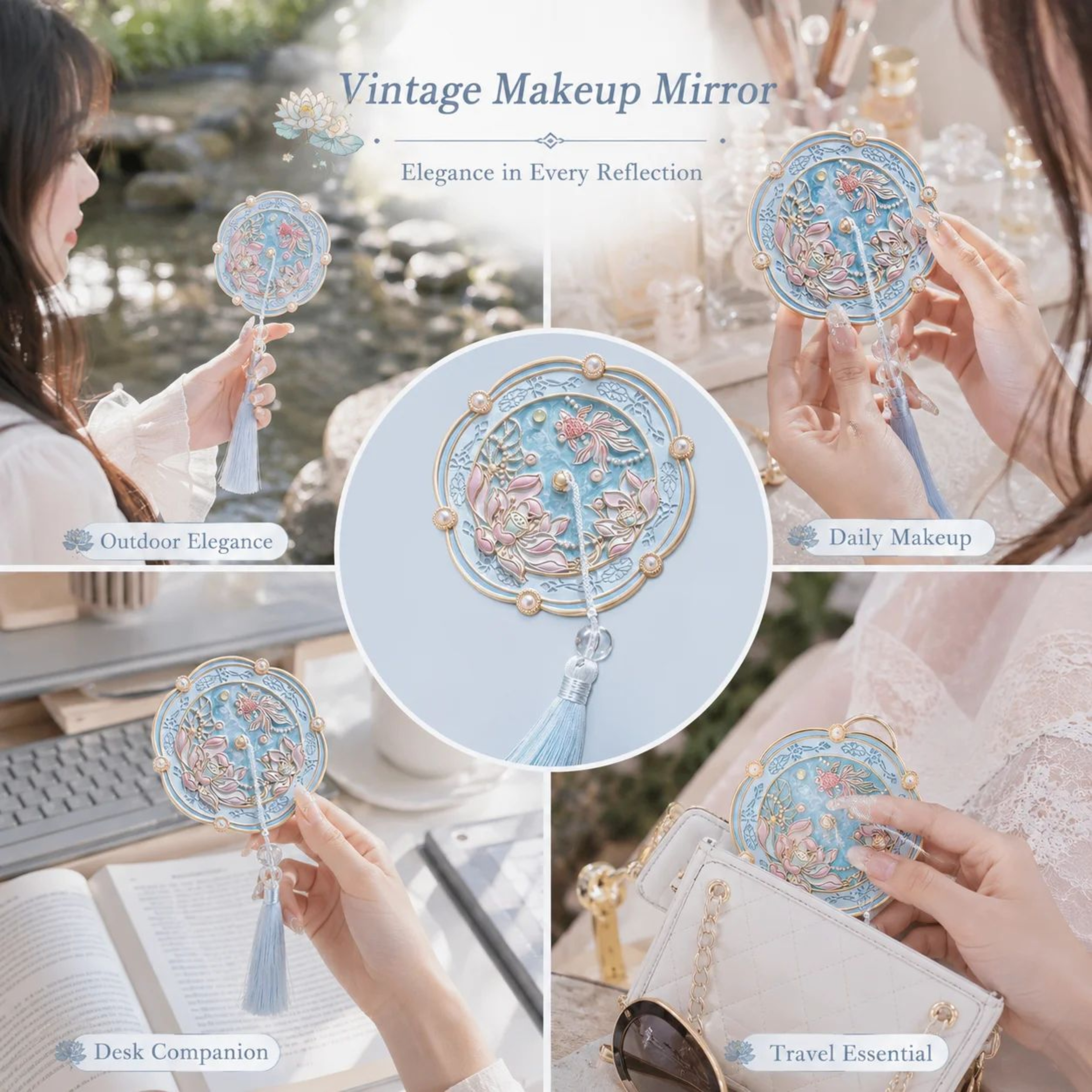 Ancient Chinese Style Portable Makeup Mirror 3