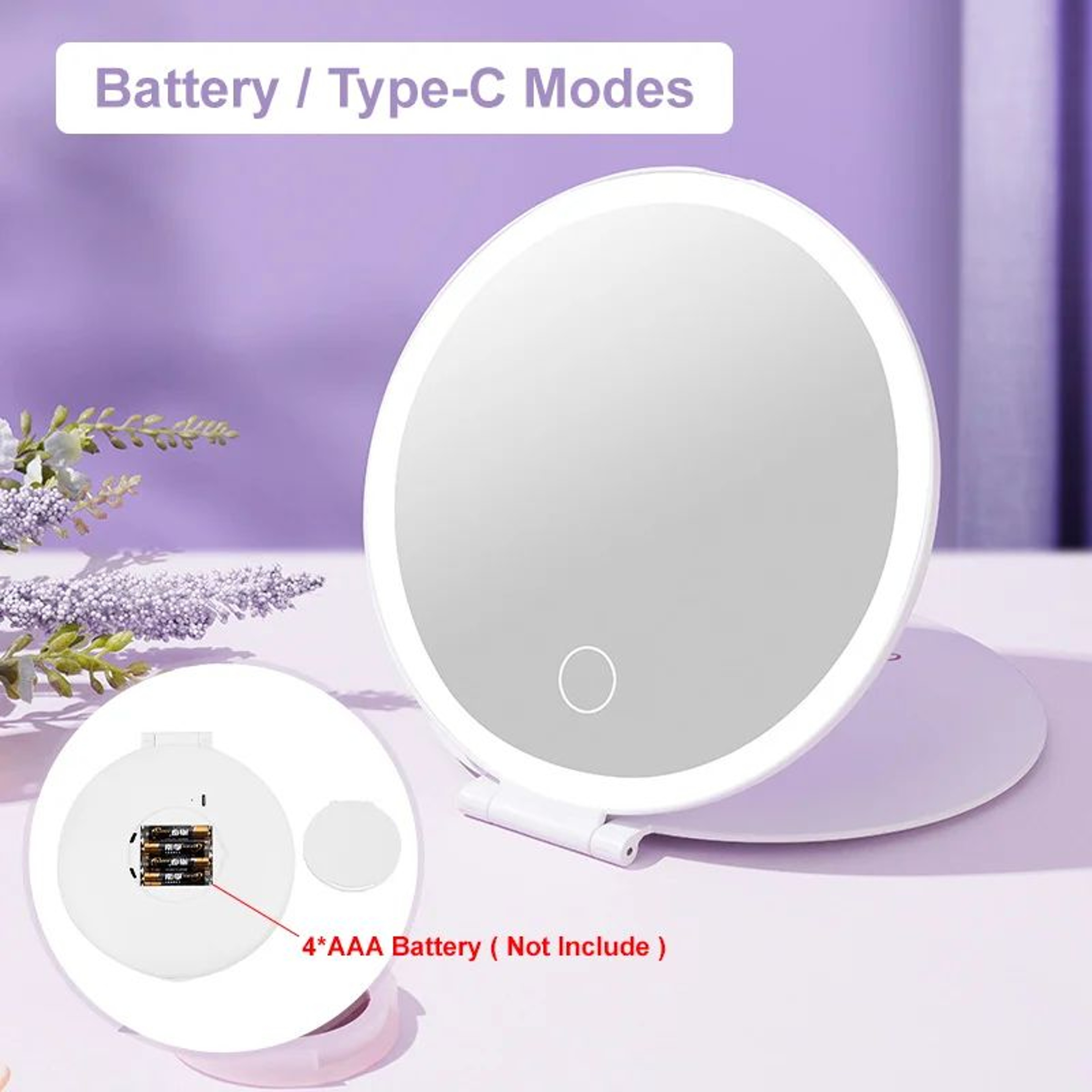 7 Inch Rechargeable LED Folding Travel Makeup Mirror 4