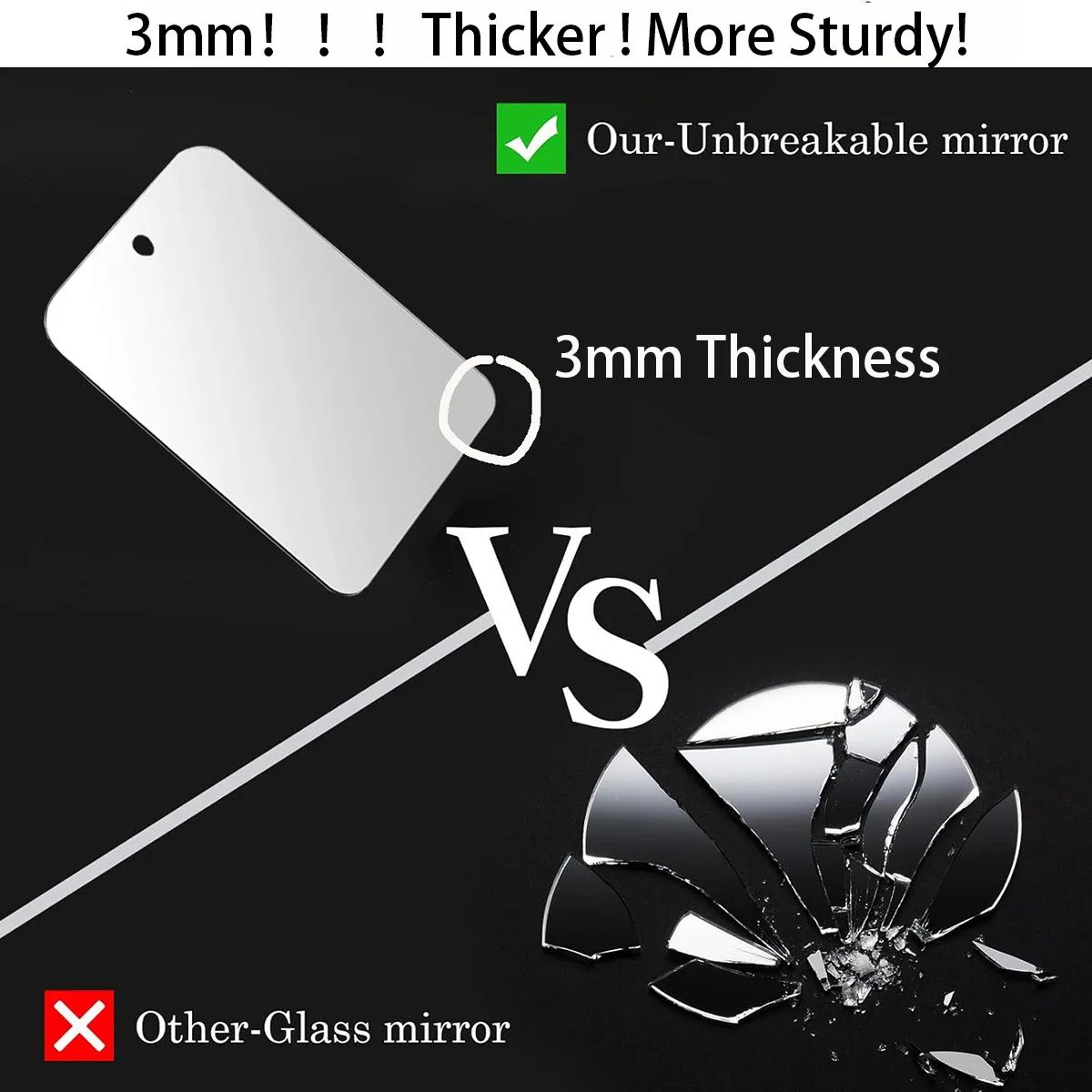 2 Piece Thickened Acrylic Shower And Shaving Mirror Set 3