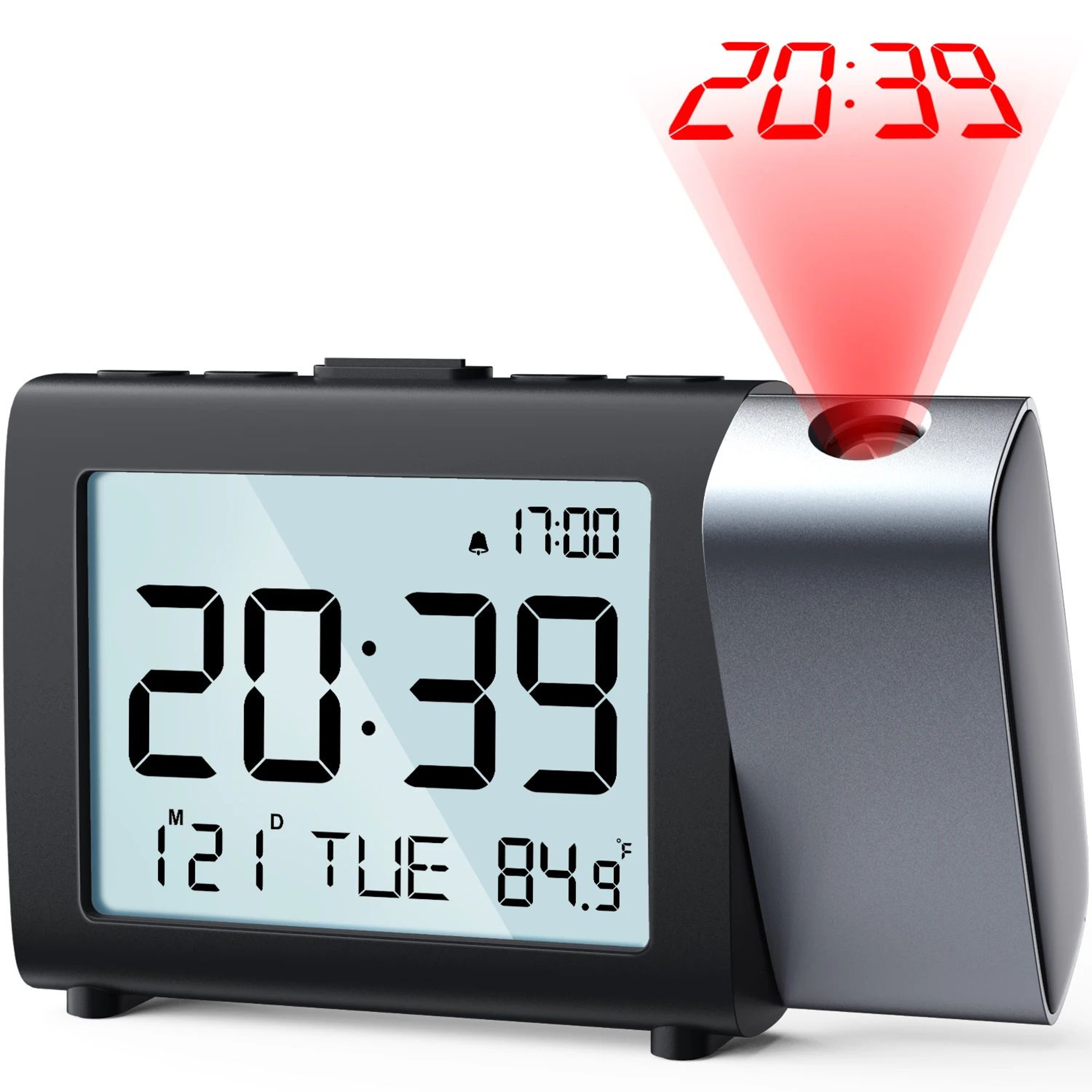 Rechargeable LED Projection Alarm Clock With USB Charging 7