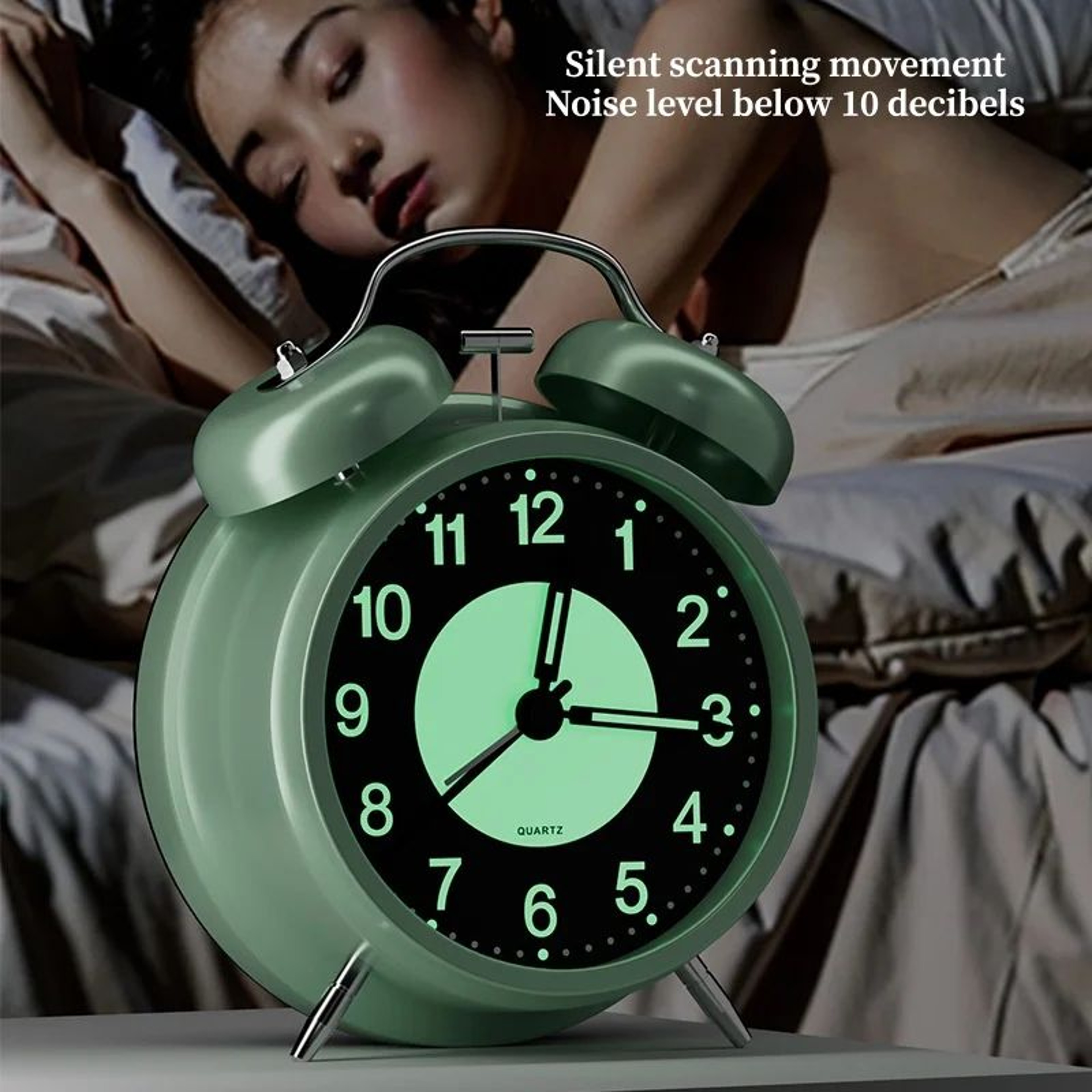 3 Inch Luminous Battery Powered Alarm Clock With Night Light 2