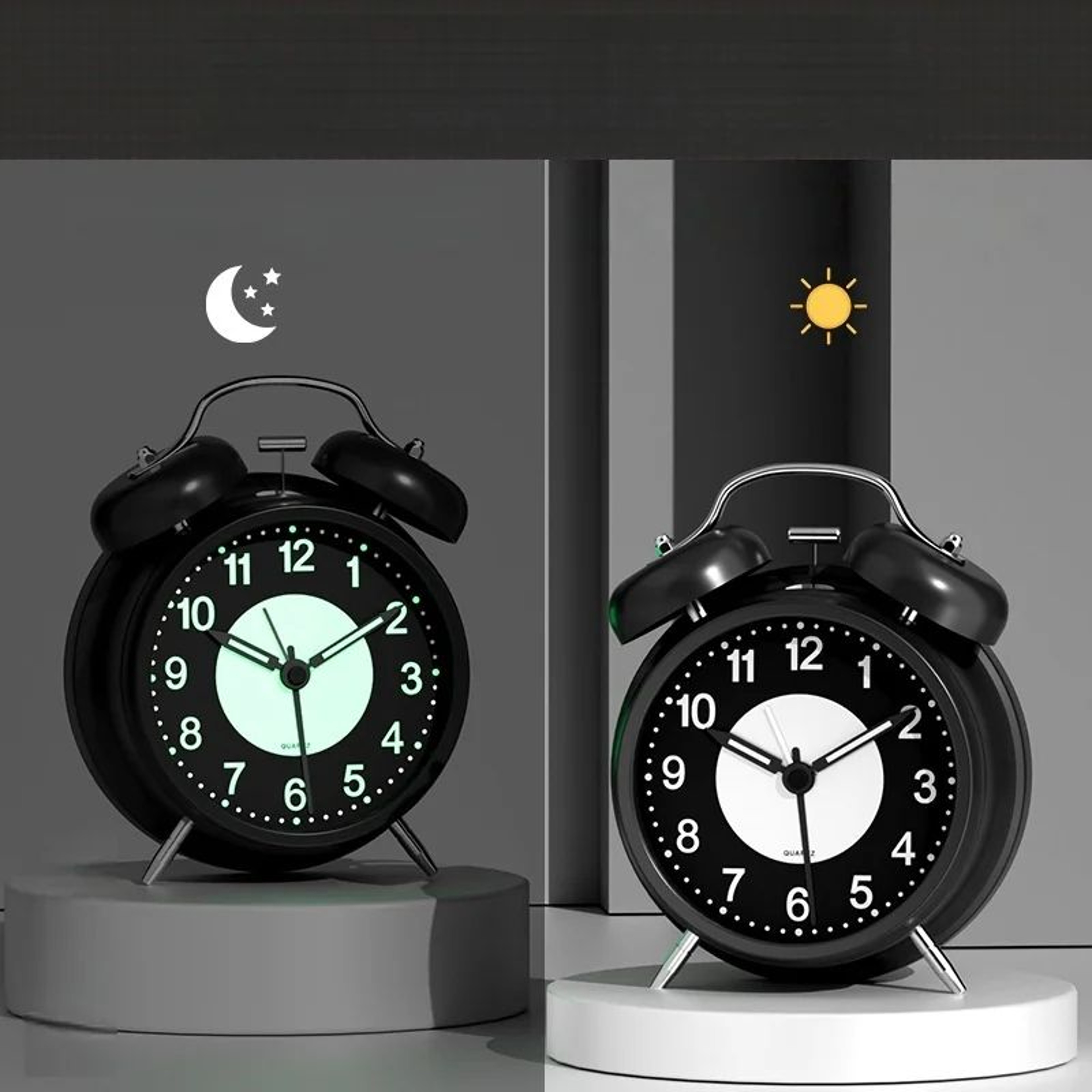 3 Inch Luminous Battery Powered Alarm Clock With Night Light 9